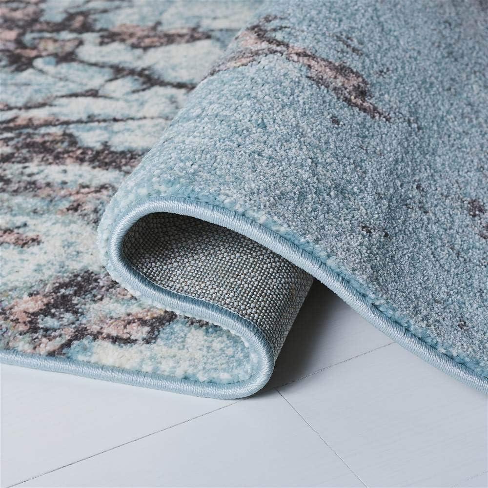 image:imageSAFAVIEH Glacier Collection Area Rug 53 x 76 Blue amp Multi Modern Abstract Design NonShedding amp Easy Care Ideal for High Traffic Areas in Living Room Bedroom GLA125BBluePink