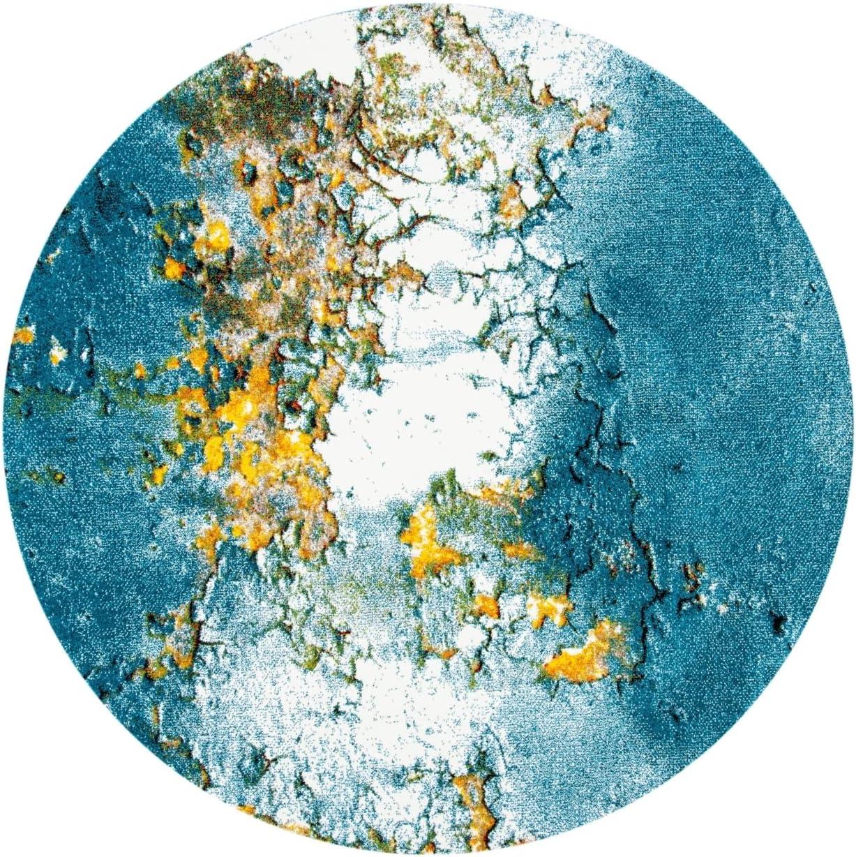 image:imageSAFAVIEH Glacier Collection Area Rug 53 x 76 Blue amp Multi Modern Abstract Design NonShedding amp Easy Care Ideal for High Traffic Areas in Living Room Bedroom GLA125BBlueGold
