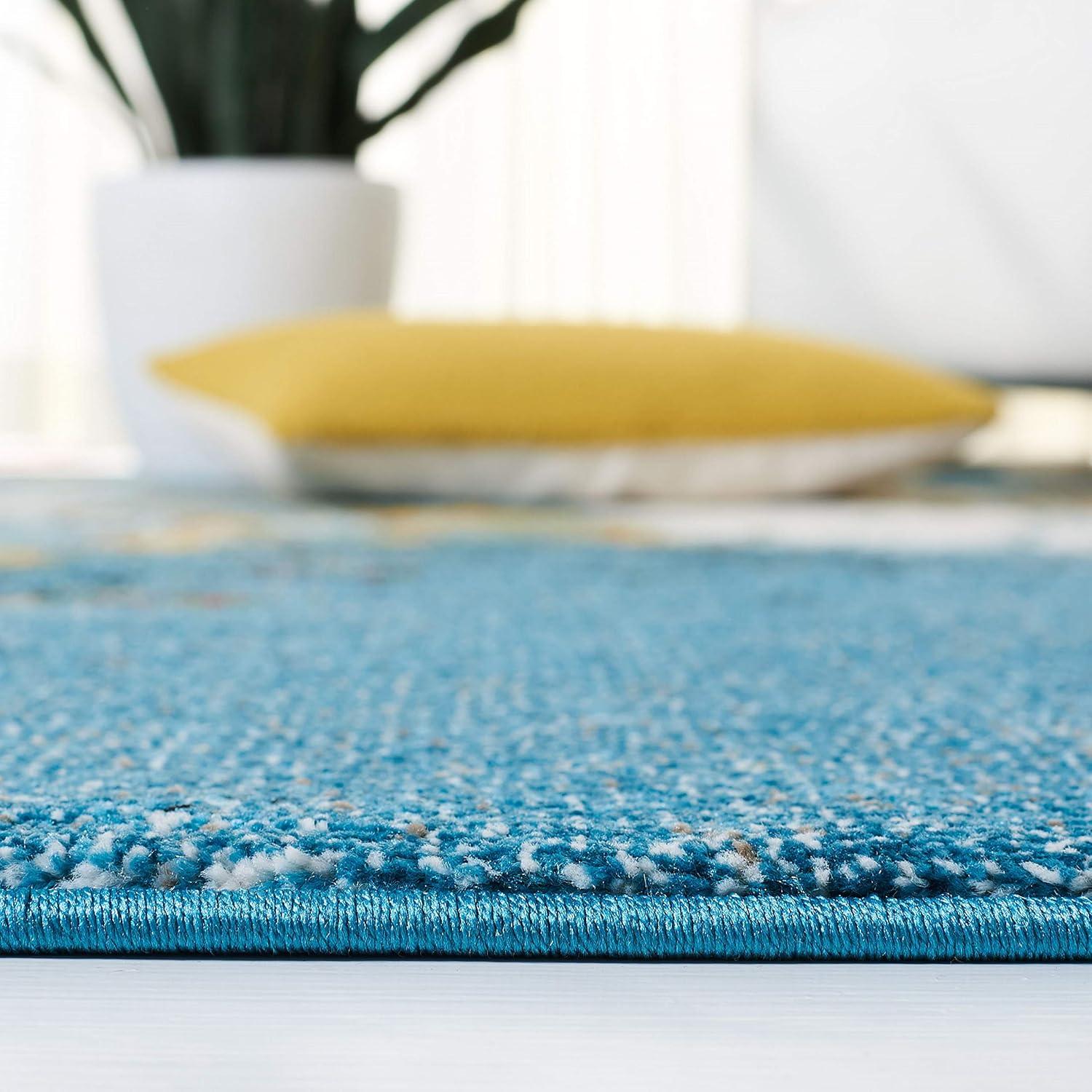 image:imageSAFAVIEH Glacier Collection Area Rug 53 x 76 Blue amp Multi Modern Abstract Design NonShedding amp Easy Care Ideal for High Traffic Areas in Living Room Bedroom GLA125BBlueGold