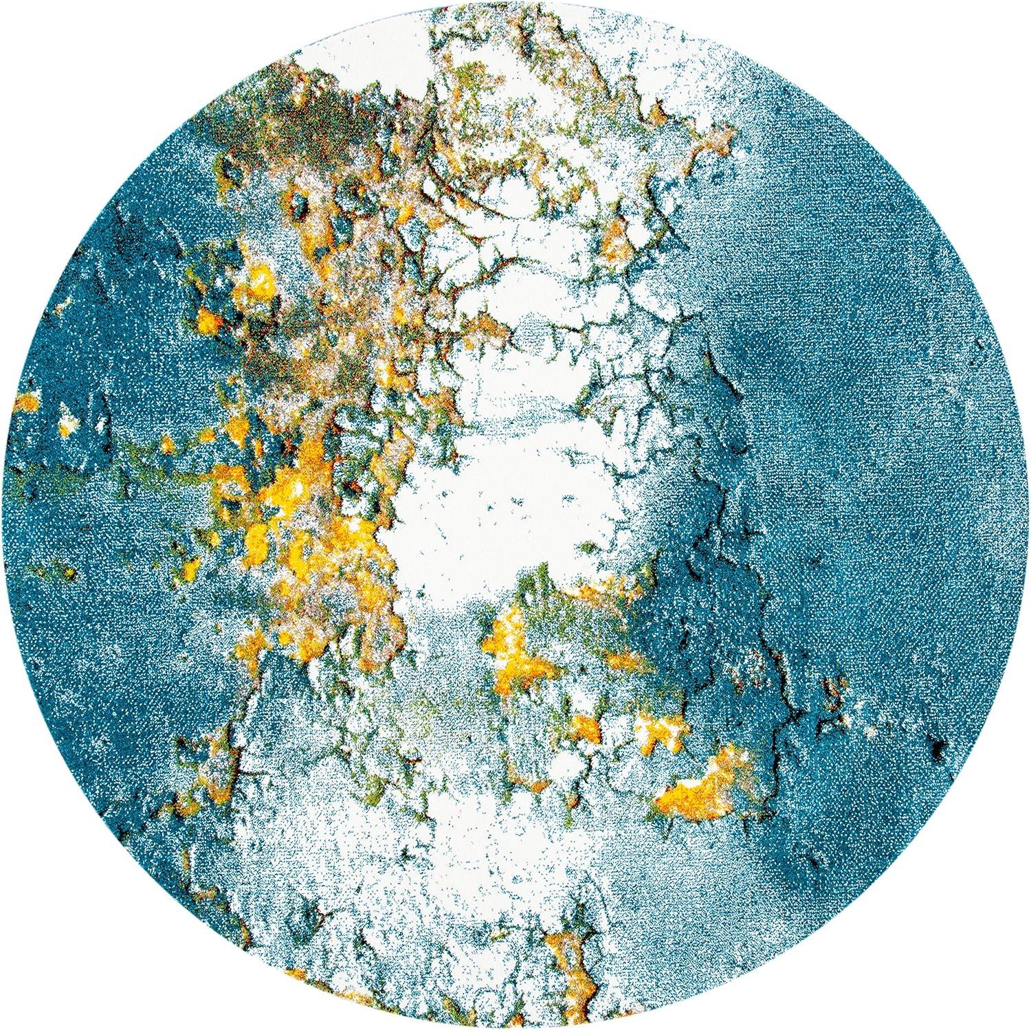 image:imageSAFAVIEH Glacier Collection Area Rug 53 x 76 Blue amp Multi Modern Abstract Design NonShedding amp Easy Care Ideal for High Traffic Areas in Living Room Bedroom GLA125BBlueGold