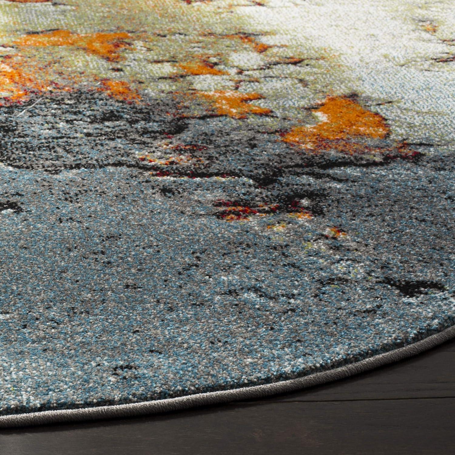image:imageSAFAVIEH Glacier Collection Area Rug 53 x 76 Blue amp Multi Modern Abstract Design NonShedding amp Easy Care Ideal for High Traffic Areas in Living Room Bedroom GLA125BBlueMulti