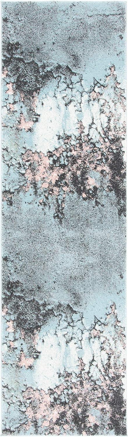 image:imageSAFAVIEH Glacier Collection Area Rug 53 x 76 Blue amp Multi Modern Abstract Design NonShedding amp Easy Care Ideal for High Traffic Areas in Living Room Bedroom GLA125BBluePink