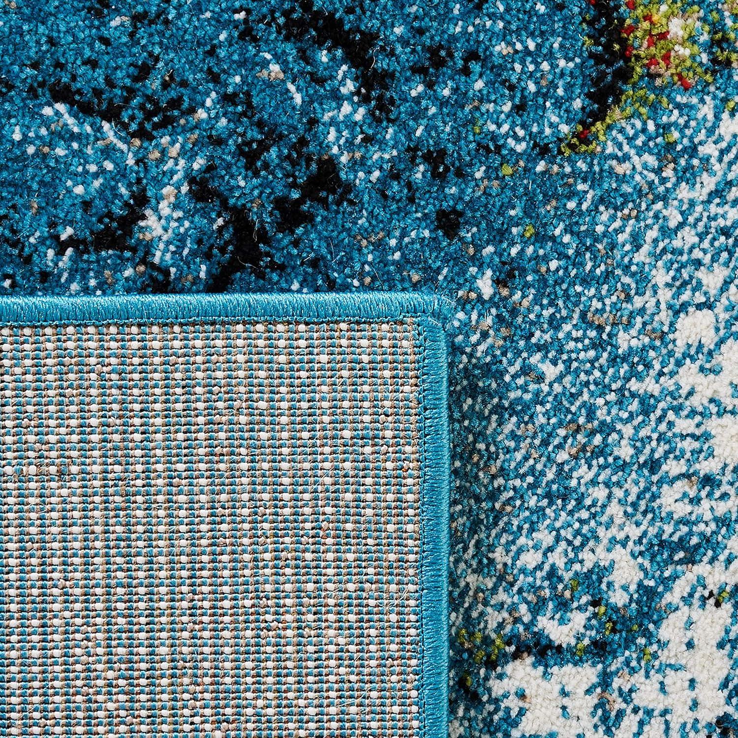 image:imageSAFAVIEH Glacier Collection Area Rug 53 x 76 Blue amp Multi Modern Abstract Design NonShedding amp Easy Care Ideal for High Traffic Areas in Living Room Bedroom GLA125BBlueGold