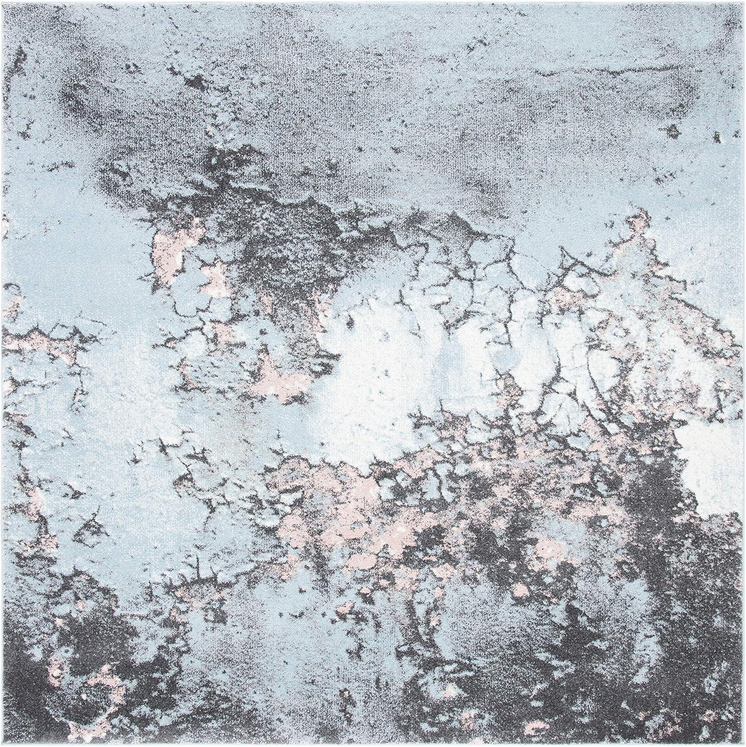 image:imageSAFAVIEH Glacier Collection Area Rug 53 x 76 Blue amp Multi Modern Abstract Design NonShedding amp Easy Care Ideal for High Traffic Areas in Living Room Bedroom GLA125BBluePink