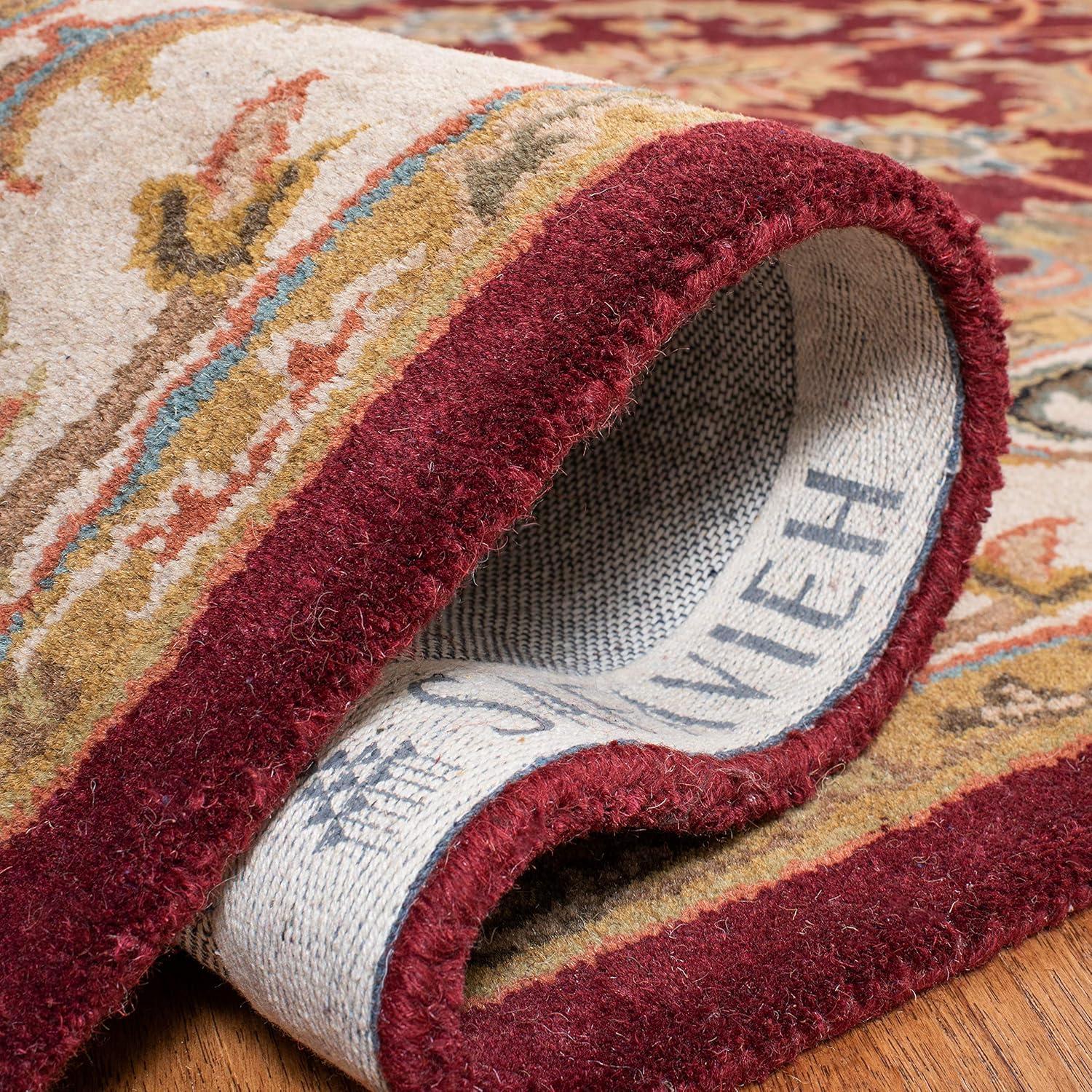 image:imageSAFAVIEH Heritage Collection Area Rug 5 x 8 Dark Green amp Gold Handmade Traditional Oriental Wool Ideal for High Traffic Areas in Living Room Bedroom HG628ARedIvory