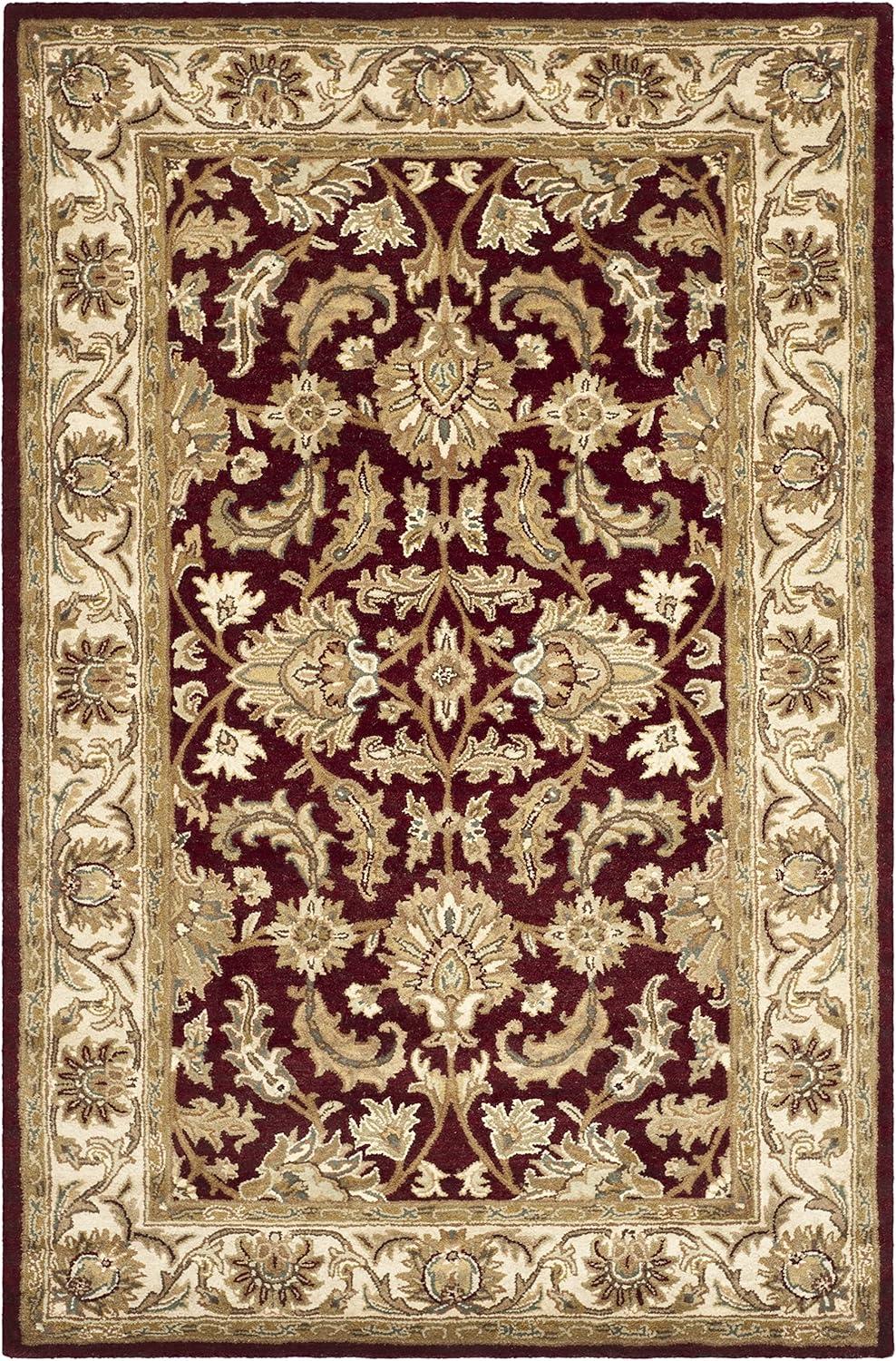 image:imageSAFAVIEH Heritage Collection Area Rug 5 x 8 Dark Green amp Gold Handmade Traditional Oriental Wool Ideal for High Traffic Areas in Living Room Bedroom HG628ARedIvory