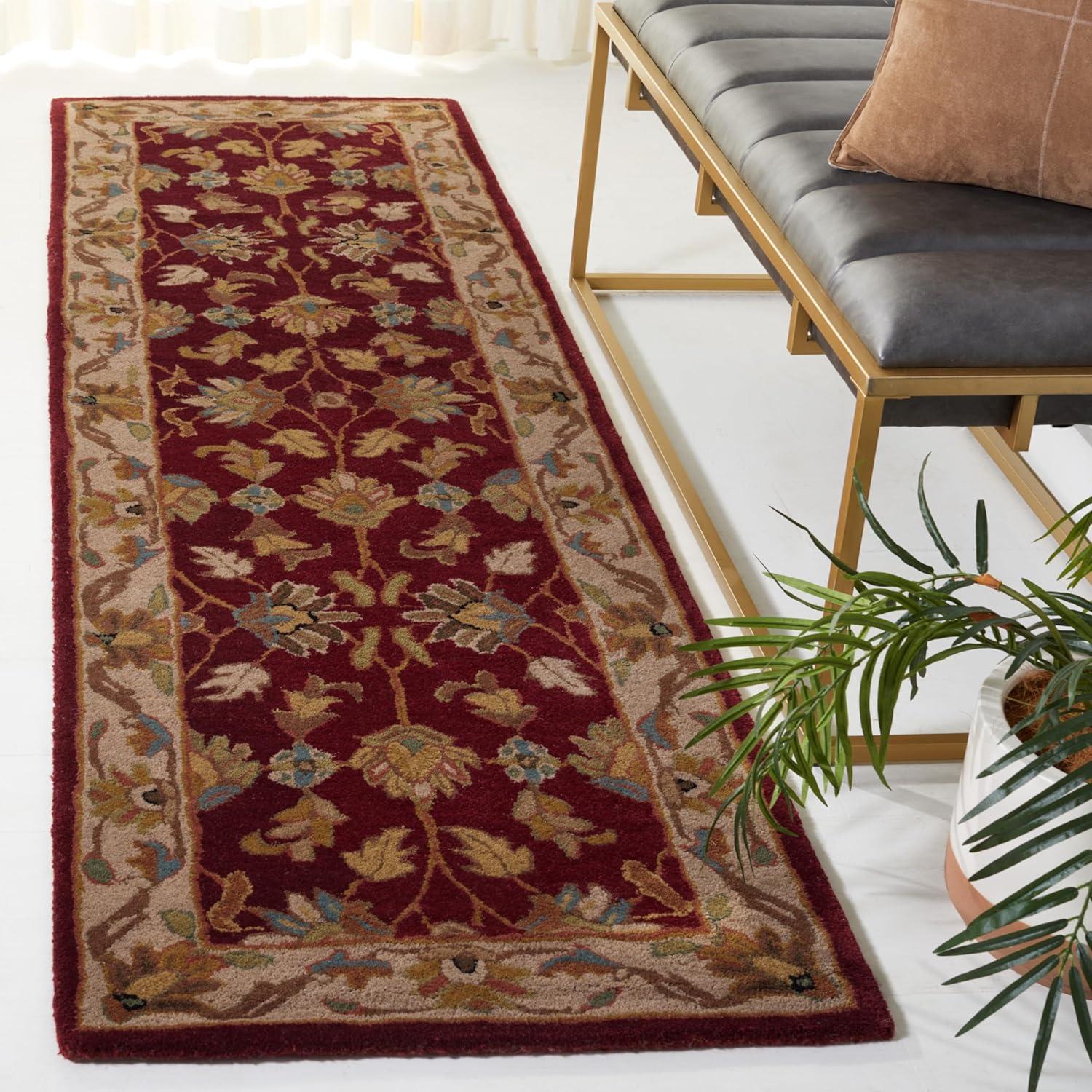 image:imageSAFAVIEH Heritage Collection Area Rug 5 x 8 Dark Green amp Gold Handmade Traditional Oriental Wool Ideal for High Traffic Areas in Living Room Bedroom HG628ARedIvory
