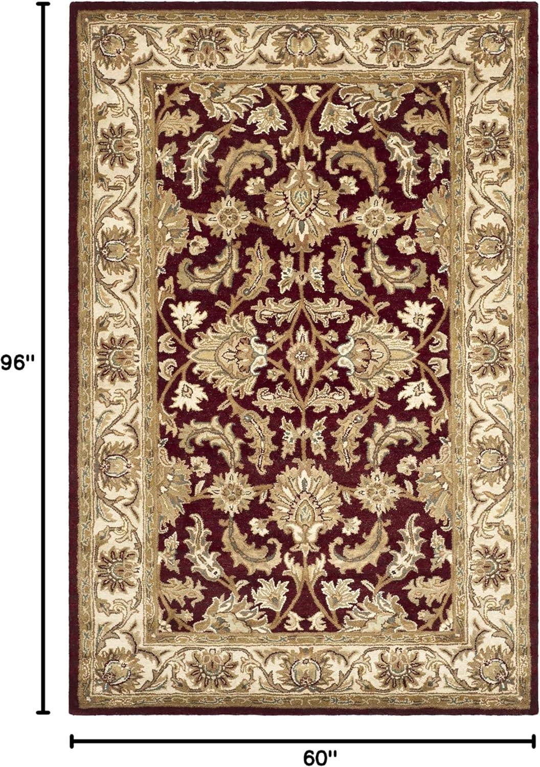 image:imageSAFAVIEH Heritage Collection Area Rug 5 x 8 Dark Green amp Gold Handmade Traditional Oriental Wool Ideal for High Traffic Areas in Living Room Bedroom HG628ARedIvory