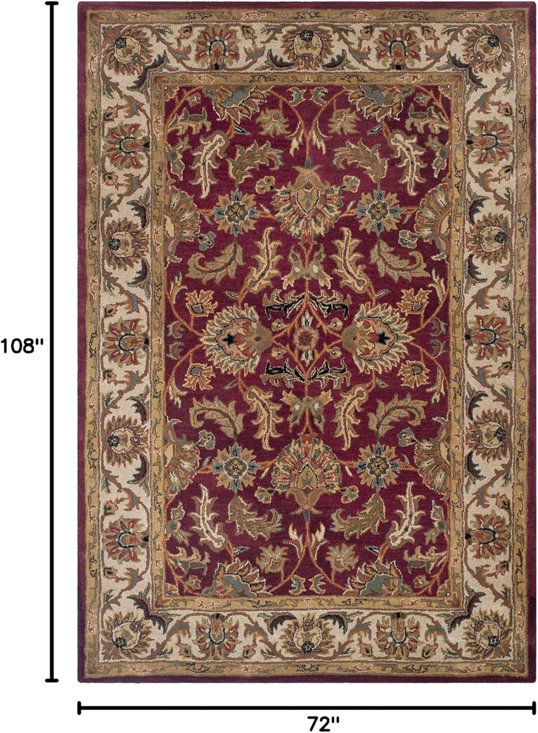 image:imageSAFAVIEH Heritage Collection Area Rug 5 x 8 Dark Green amp Gold Handmade Traditional Oriental Wool Ideal for High Traffic Areas in Living Room Bedroom HG628ARedIvory