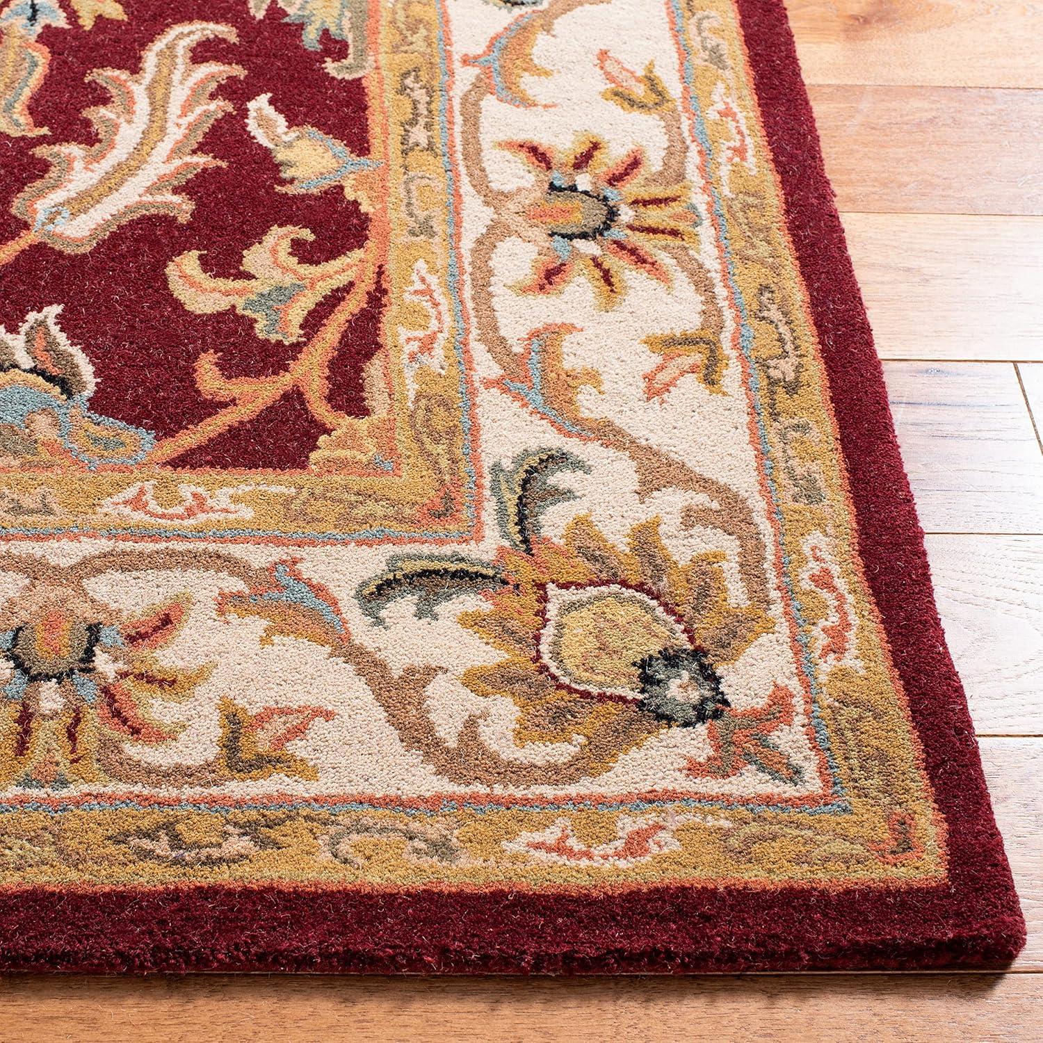 image:imageSAFAVIEH Heritage Collection Area Rug 5 x 8 Dark Green amp Gold Handmade Traditional Oriental Wool Ideal for High Traffic Areas in Living Room Bedroom HG628ARedIvory