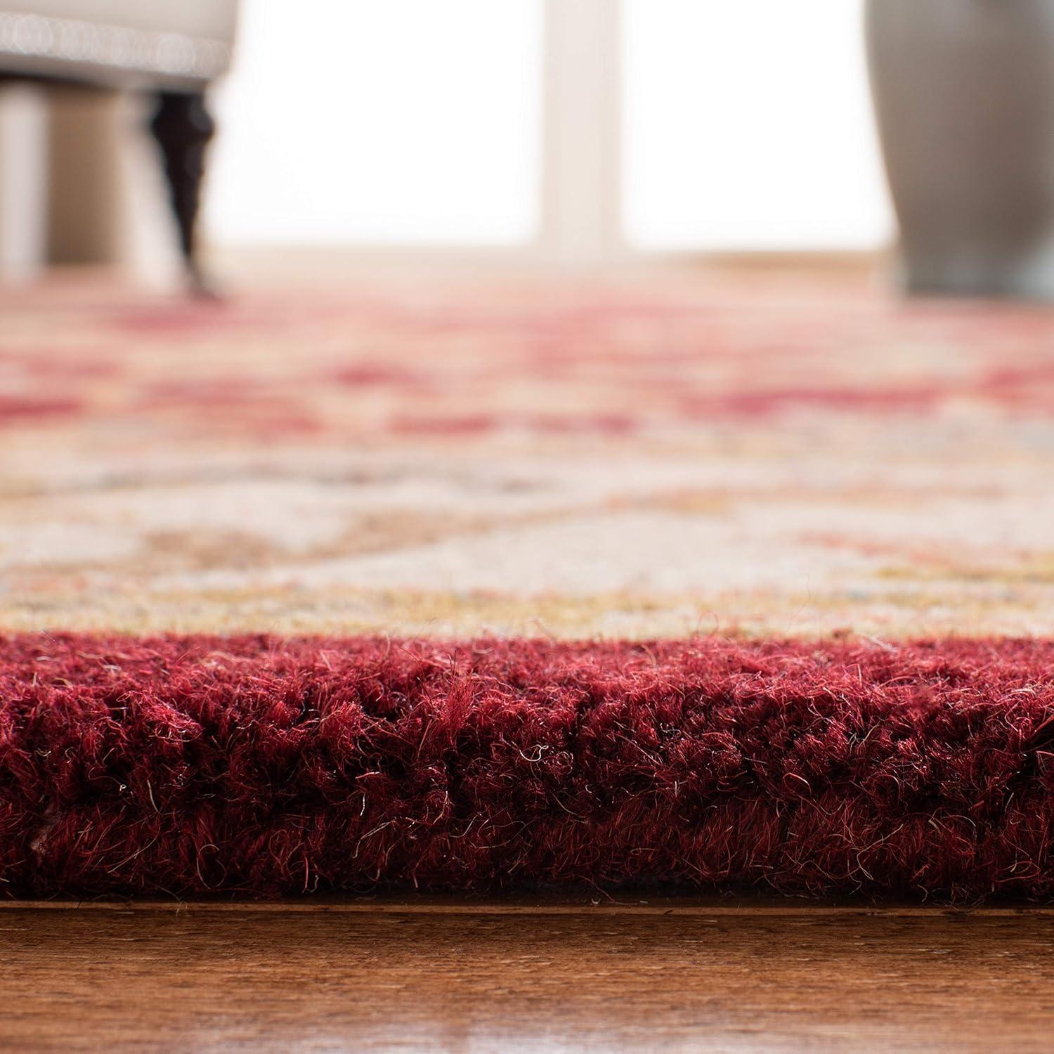 image:imageSAFAVIEH Heritage Collection Area Rug 5 x 8 Dark Green amp Gold Handmade Traditional Oriental Wool Ideal for High Traffic Areas in Living Room Bedroom HG628ARedIvory