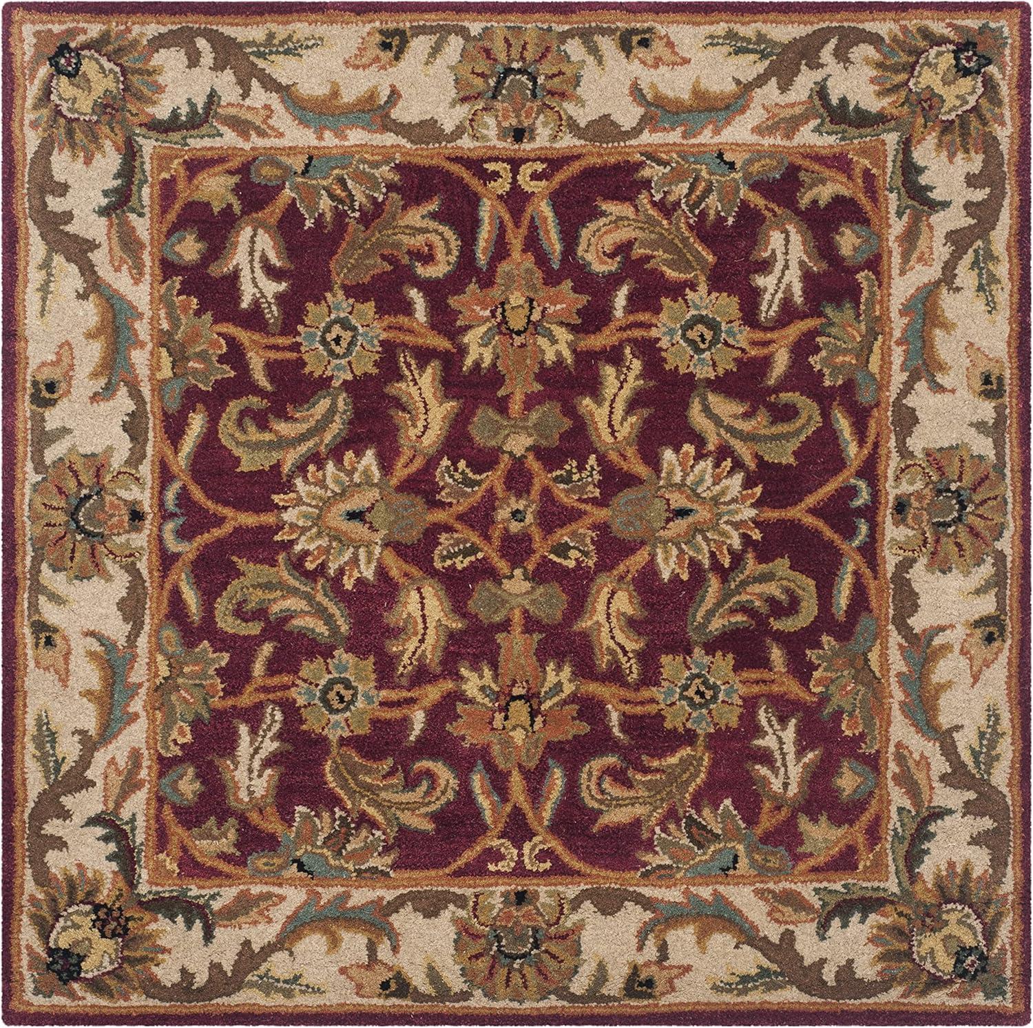 image:imageSAFAVIEH Heritage Collection Area Rug 5 x 8 Dark Green amp Gold Handmade Traditional Oriental Wool Ideal for High Traffic Areas in Living Room Bedroom HG628ARedIvory