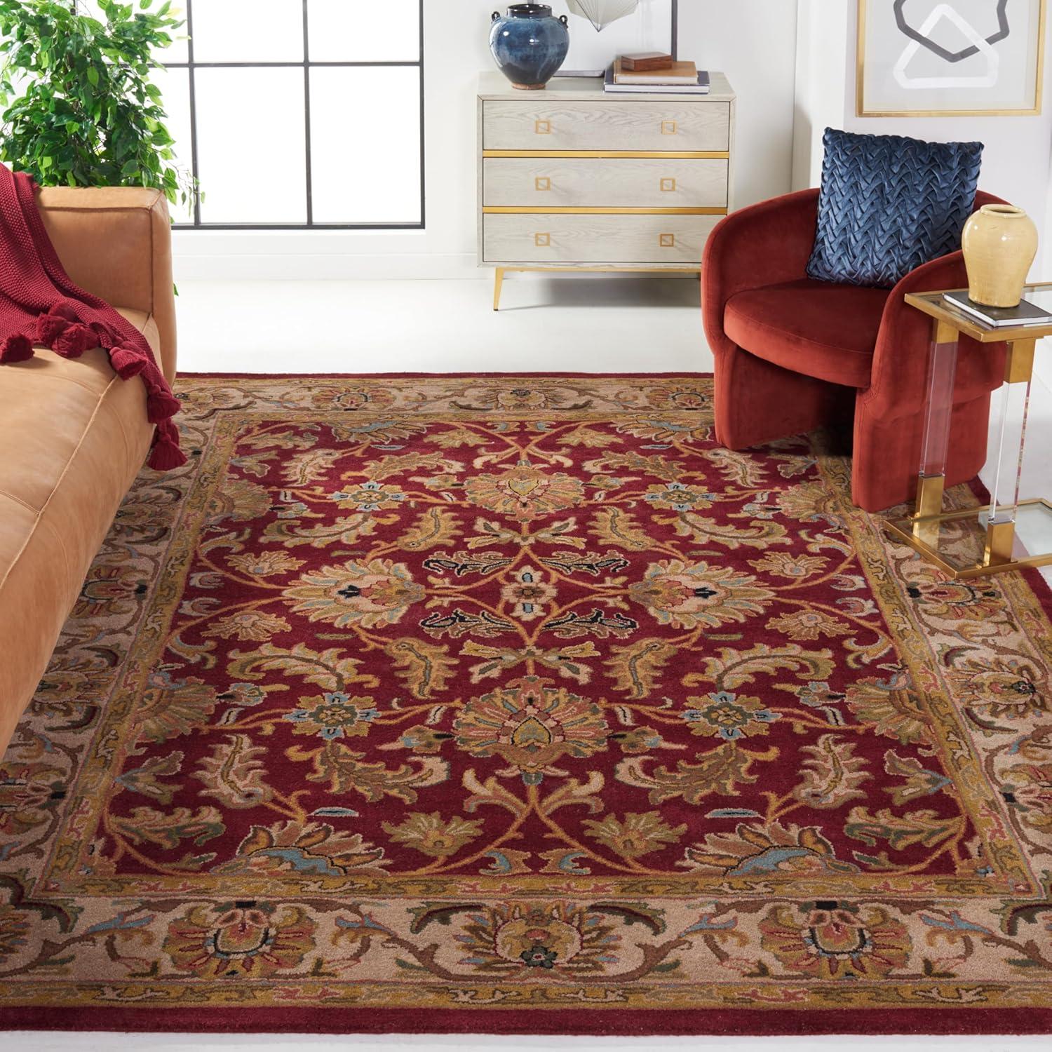 image:imageSAFAVIEH Heritage Collection Area Rug 5 x 8 Dark Green amp Gold Handmade Traditional Oriental Wool Ideal for High Traffic Areas in Living Room Bedroom HG628ARedIvory