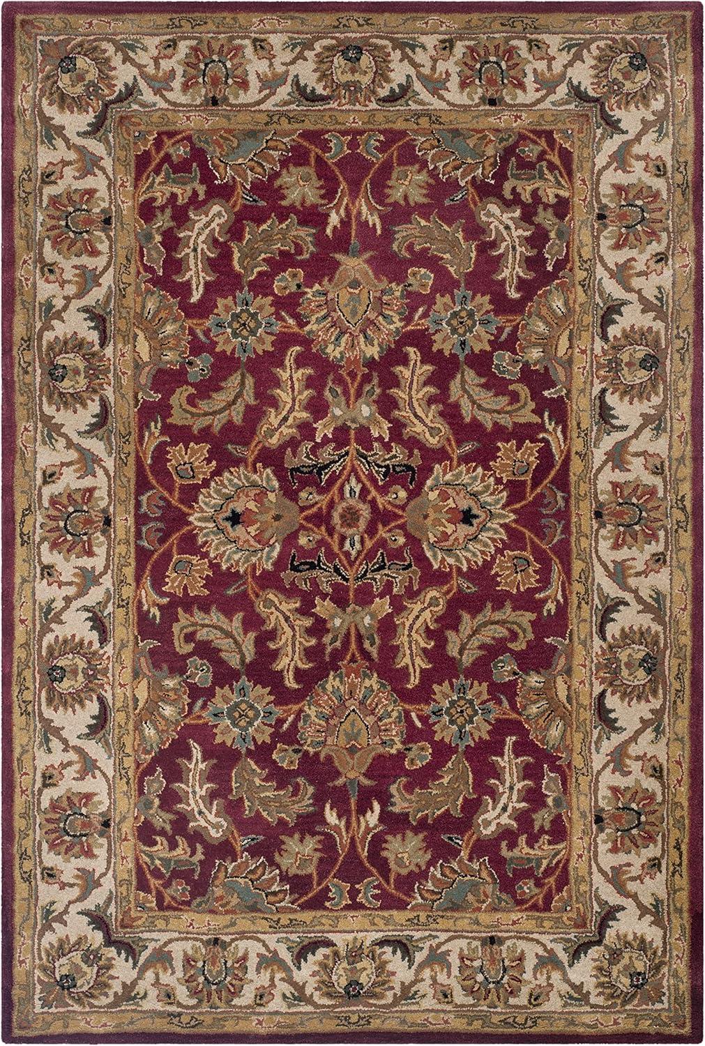 image:imageSAFAVIEH Heritage Collection Area Rug 5 x 8 Dark Green amp Gold Handmade Traditional Oriental Wool Ideal for High Traffic Areas in Living Room Bedroom HG628ARedIvory