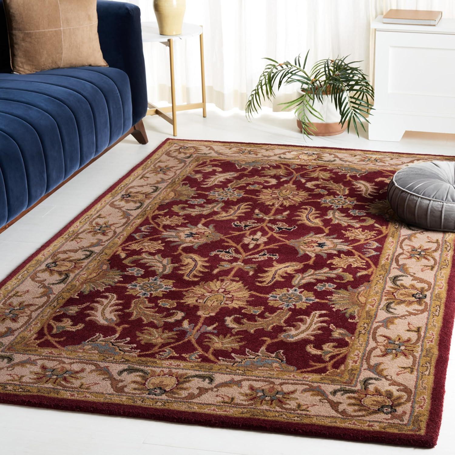image:imageSAFAVIEH Heritage Collection Area Rug 5 x 8 Dark Green amp Gold Handmade Traditional Oriental Wool Ideal for High Traffic Areas in Living Room Bedroom HG628ARedIvory