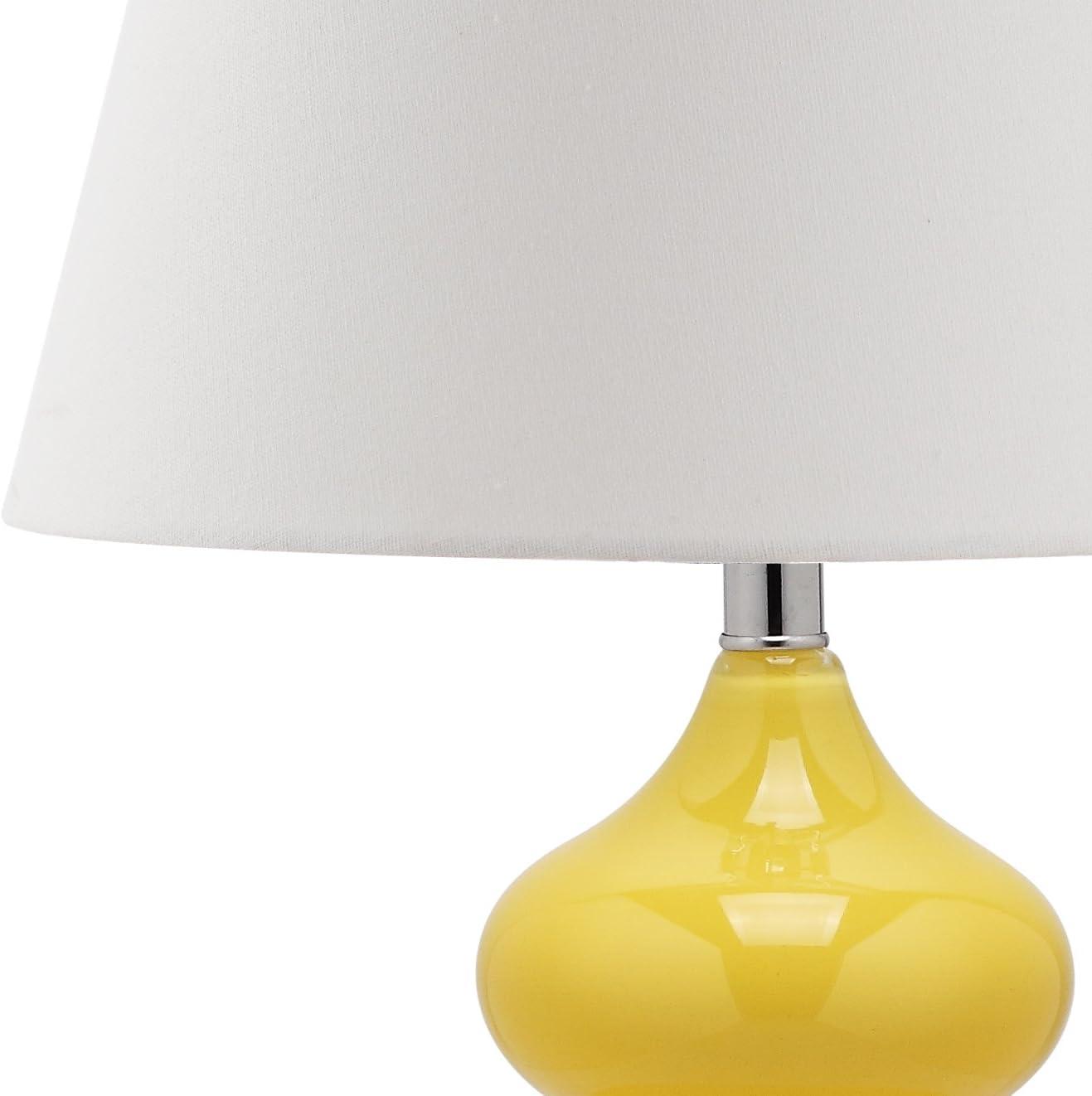 image:imageSAFAVIEH Lighting Collection Eva Modern Contemporary Yellow Double Gourd Glass 24inch Bedroom Living Room Home Office Desk Nightstand Table Lamp LED Bulbs IncludedYellow