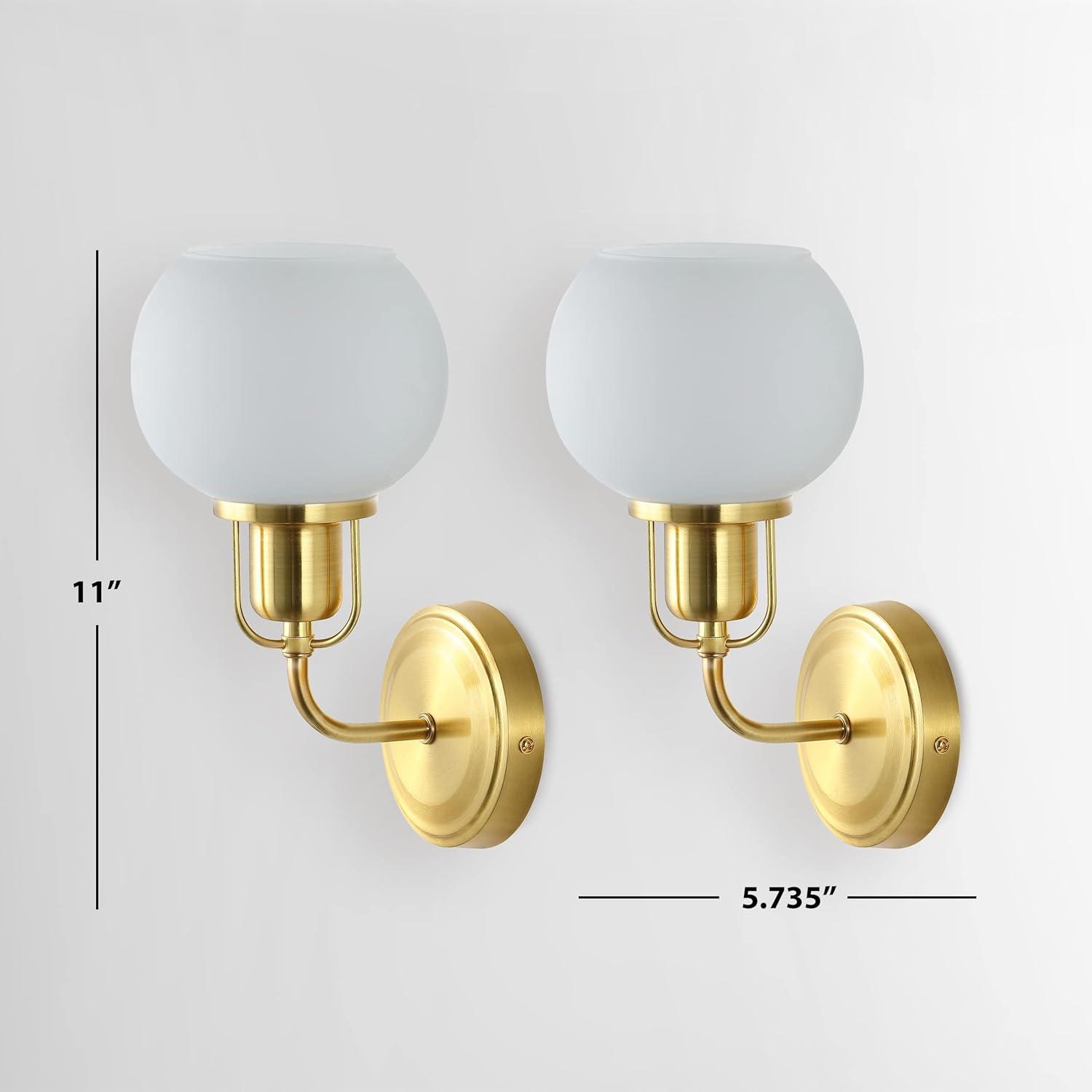 image:imageSAFAVIEH Lighting Collection Huron Contemporary BrassOpal Wall Sconce Set of 2