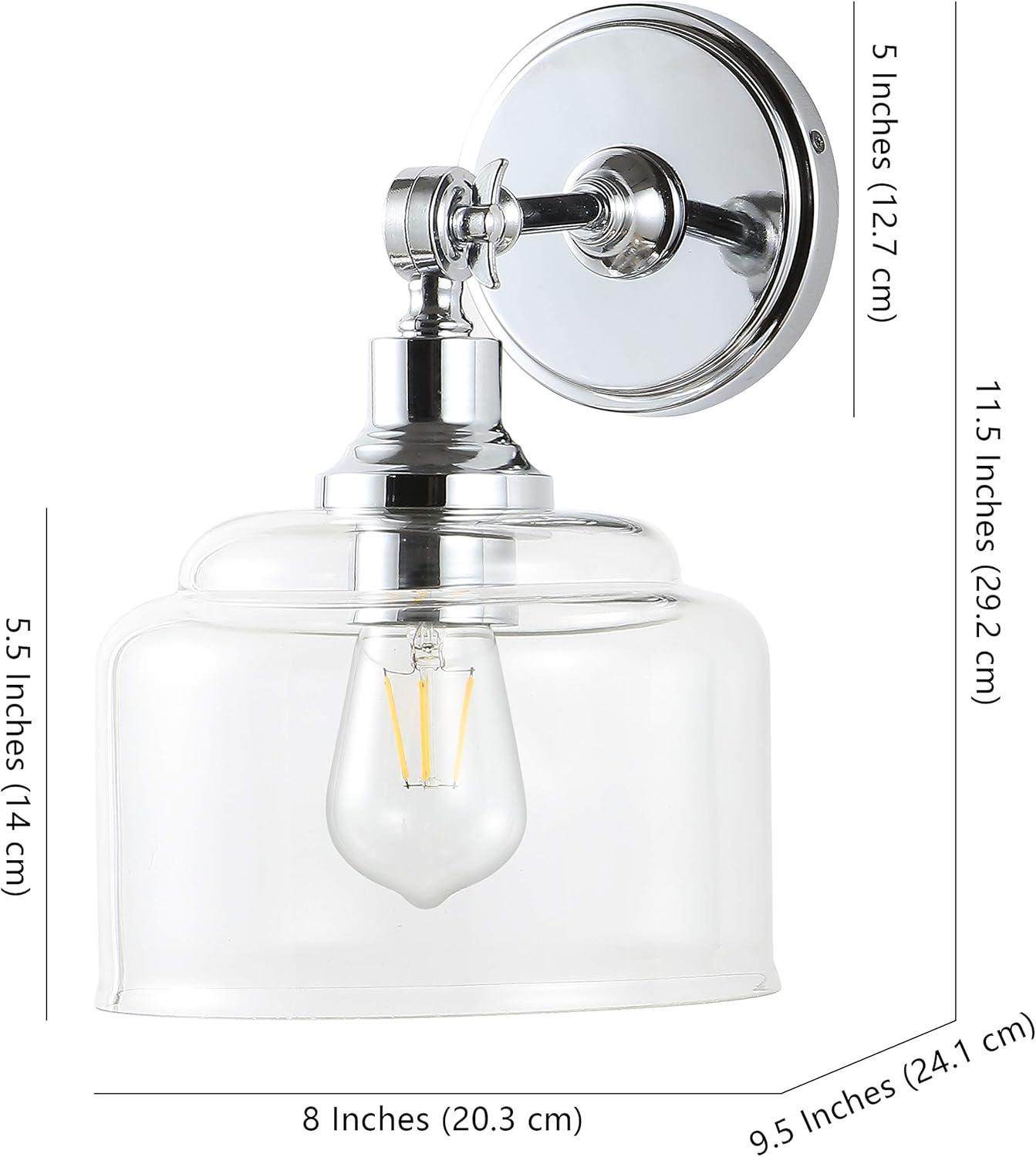 image:imageSAFAVIEH Lighting Collection Lansor ChromeGlass Wall Sconce Set of 2 LED Bulb Included SCN4066ASET2