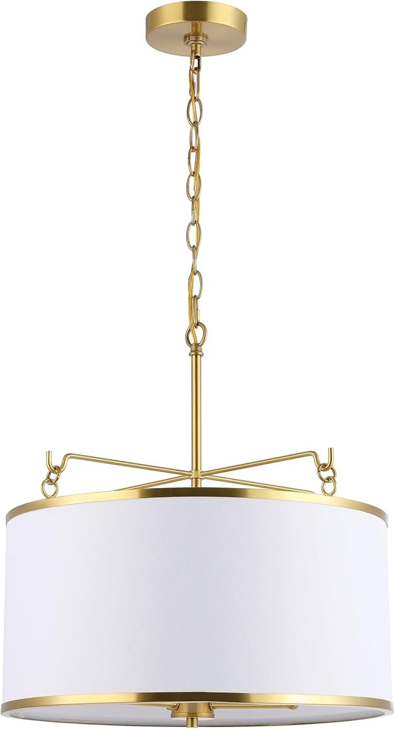 image:imageSAFAVIEH Lighting Collection Perzeta BrassWhite 3Light Adjustable Pendant Chandelier Hanging Light Fixture Ideal for Dining Room Kitchen Island Entryway LED Bulbs Included