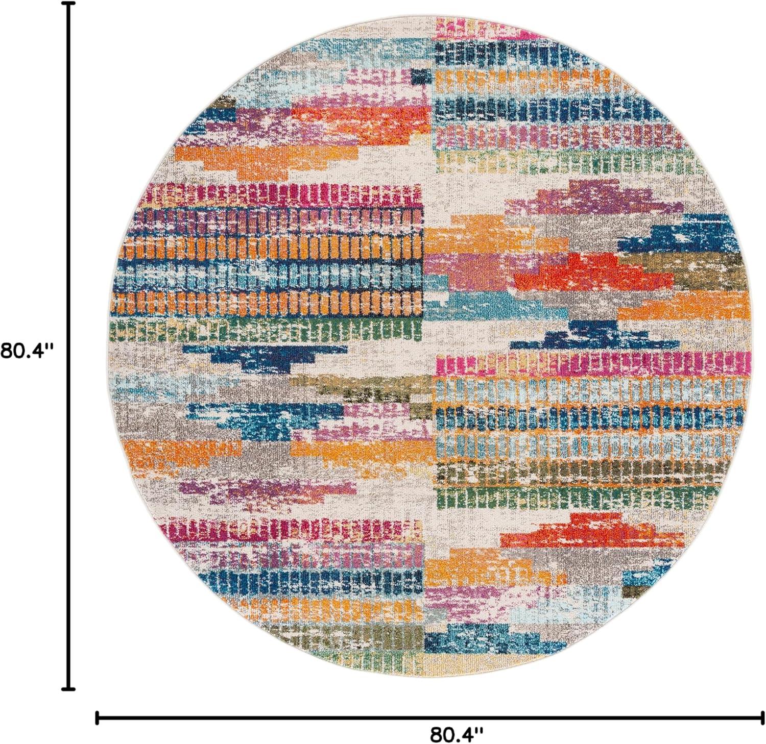 image:imageSAFAVIEH Madison Collection Accent Rug 4 x 6 Ivory amp Multi Boho Abstract Distressed Design NonShedding amp Easy Care Ideal for High Traffic Areas in Entryway Living Room Bedroom MAD417CIvoryMulti