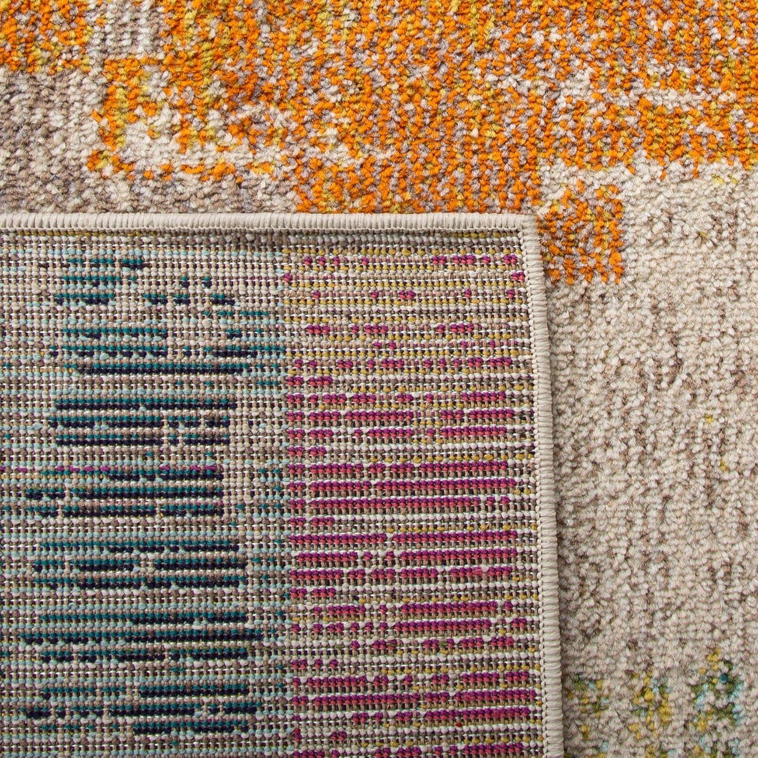 image:imageSAFAVIEH Madison Collection Accent Rug 4 x 6 Ivory amp Multi Boho Abstract Distressed Design NonShedding amp Easy Care Ideal for High Traffic Areas in Entryway Living Room Bedroom MAD417CIvoryMulti