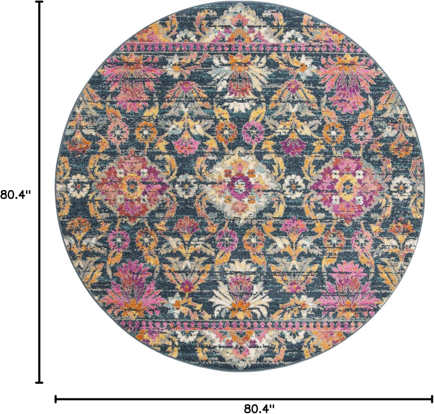 image:imageSAFAVIEH Madison Collection Area Rug 51 x 76 Blue amp Fuchsia Boho Chic Floral Design NonShedding amp Easy Care Ideal for High Traffic Areas in Living Room Bedroom MAD130CBlueFuchsia