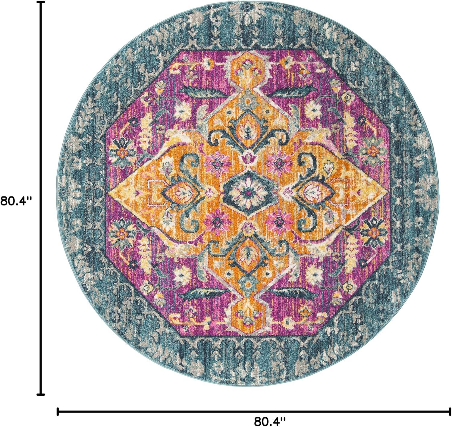 image:imageSAFAVIEH Madison Collection Area Rug 51 x 76 Blue amp Fuchsia Boho Chic Medallion Design NonShedding amp Easy Care Ideal for High Traffic Areas in Living Room Bedroom MAD119CBlueFuchsia