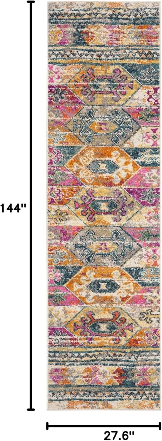 image:imageSAFAVIEH Madison Collection Area Rug 51 x 76 Blue amp Fuchsia Moroccan Boho Distressed Design NonShedding amp Easy Care Ideal for High Traffic Areas in Living Room Bedroom MAD118CBlueFuchsia