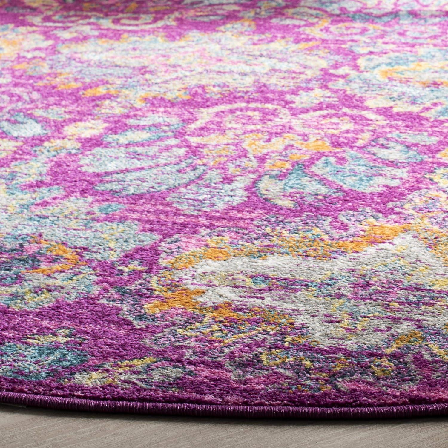 image:imageSAFAVIEH Madison Collection Area Rug 51 x 76 Fuchsia amp Blue Boho Chic Damask Design NonShedding amp Easy Care Ideal for High Traffic Areas in Living Room Bedroom MAD144FFuchsiaBlue