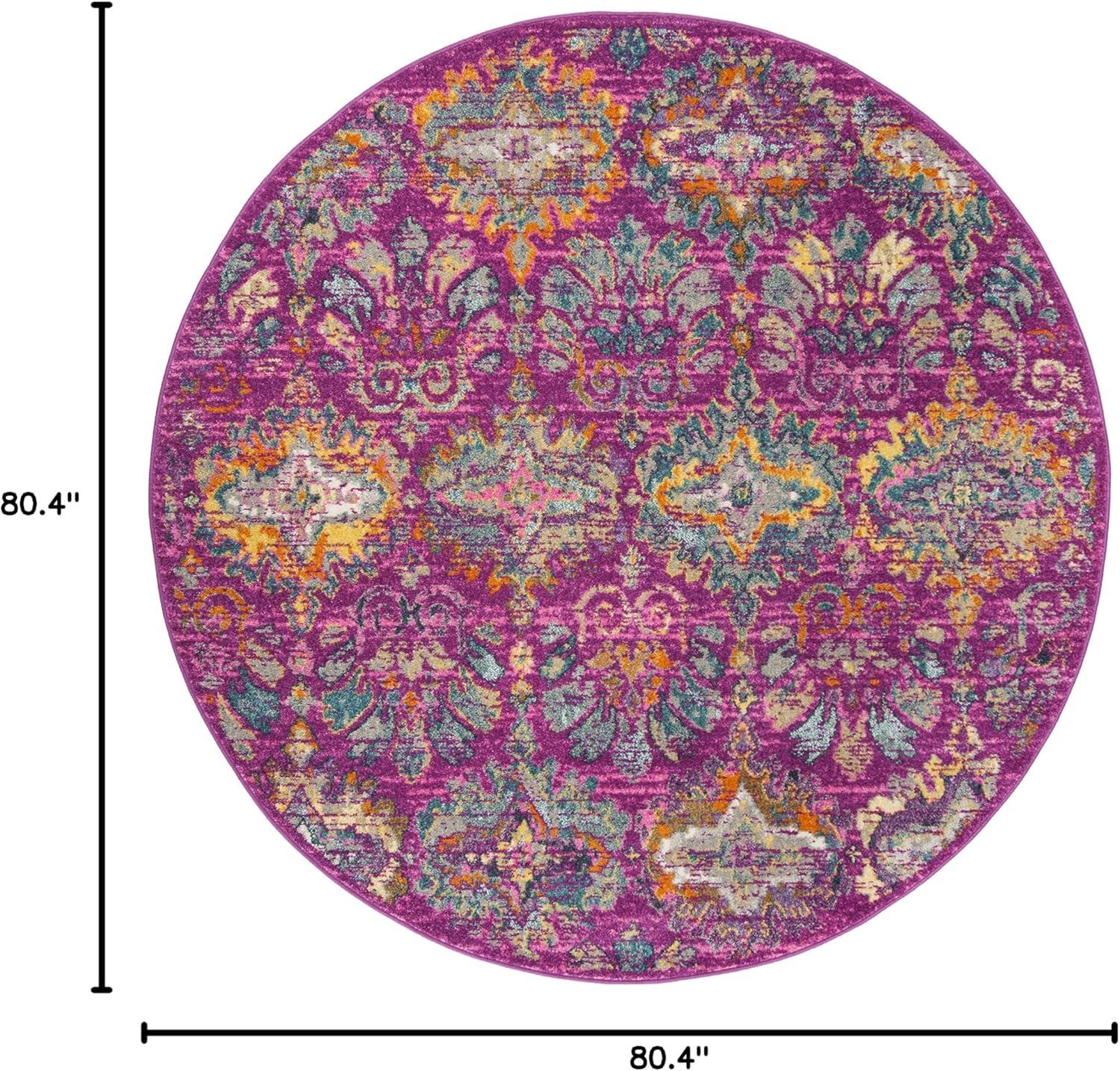 image:imageSAFAVIEH Madison Collection Area Rug 51 x 76 Fuchsia amp Blue Boho Chic Damask Design NonShedding amp Easy Care Ideal for High Traffic Areas in Living Room Bedroom MAD144FFuchsiaBlue