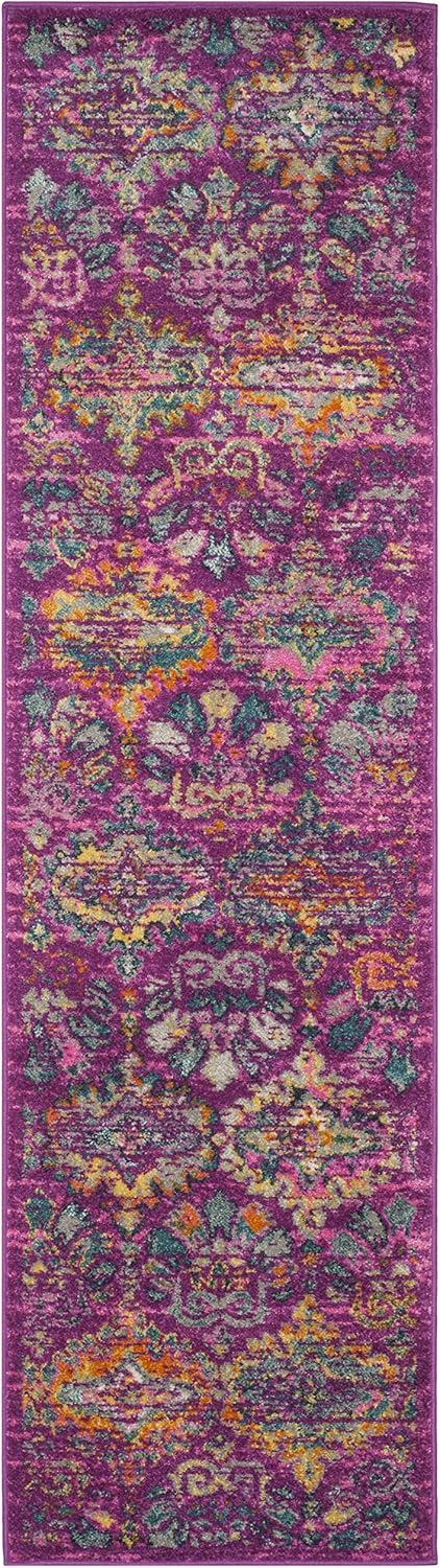 image:imageSAFAVIEH Madison Collection Area Rug 51 x 76 Fuchsia amp Blue Boho Chic Damask Design NonShedding amp Easy Care Ideal for High Traffic Areas in Living Room Bedroom MAD144FFuchsiaBlue