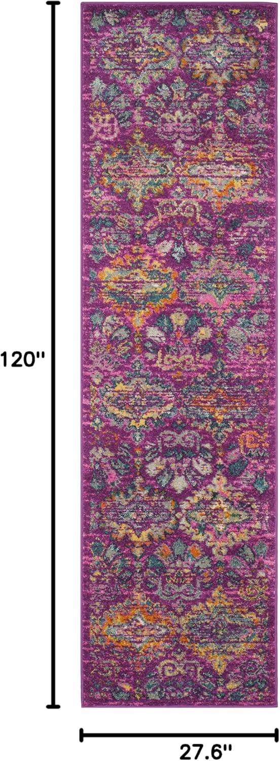 image:imageSAFAVIEH Madison Collection Area Rug 51 x 76 Fuchsia amp Blue Boho Chic Damask Design NonShedding amp Easy Care Ideal for High Traffic Areas in Living Room Bedroom MAD144FFuchsiaBlue