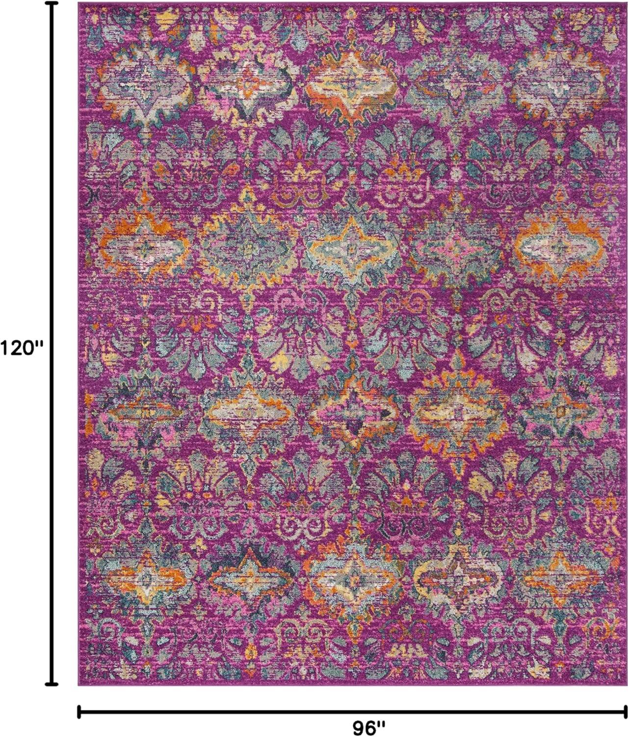 image:imageSAFAVIEH Madison Collection Area Rug 51 x 76 Fuchsia amp Blue Boho Chic Damask Design NonShedding amp Easy Care Ideal for High Traffic Areas in Living Room Bedroom MAD144FFuchsiaBlue