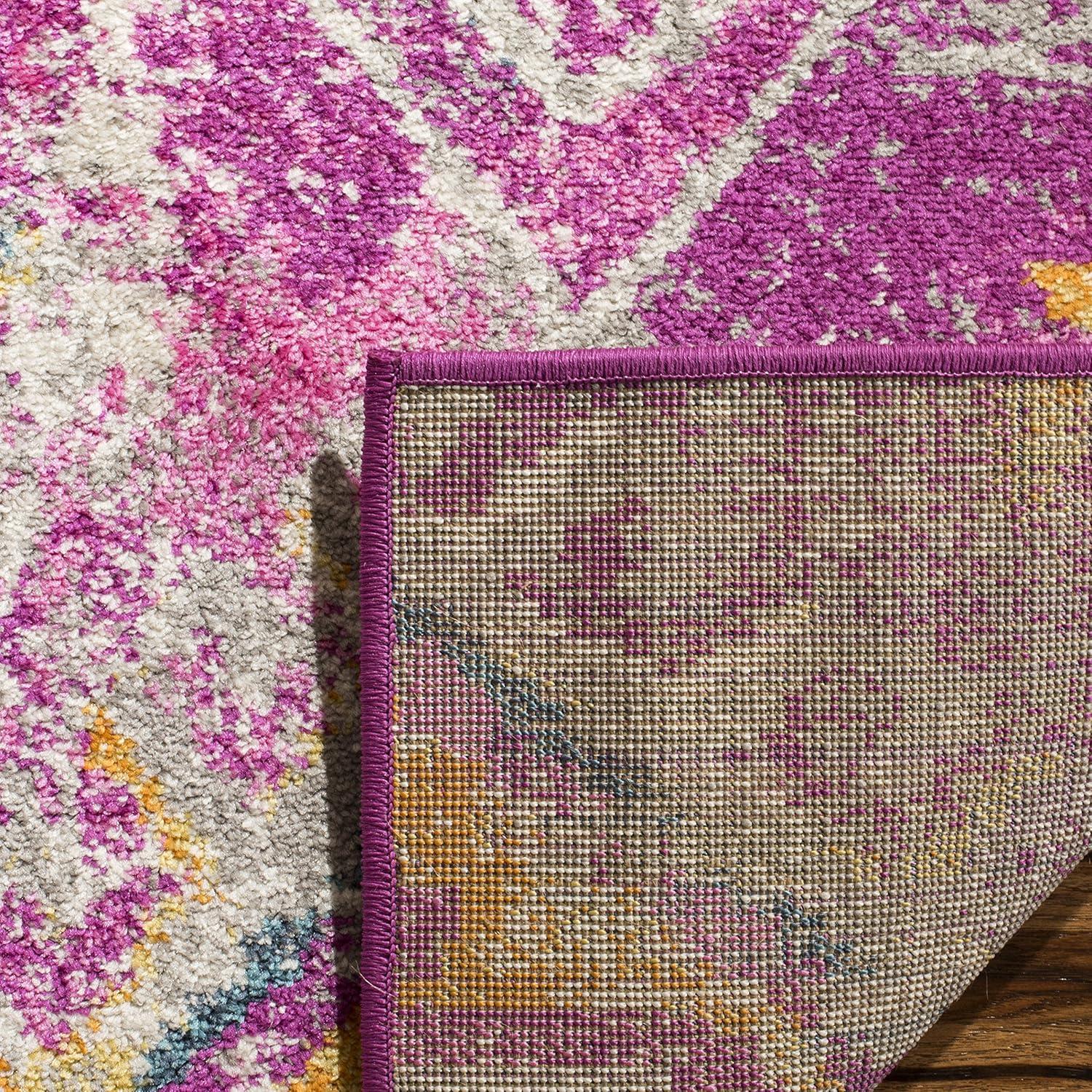 image:imageSAFAVIEH Madison Collection Area Rug 51 x 76 Fuchsia amp Blue Boho Chic Distressed Design NonShedding amp Easy Care Ideal for High Traffic Areas in Living Room Bedroom MAD125FFuchsiaBlue