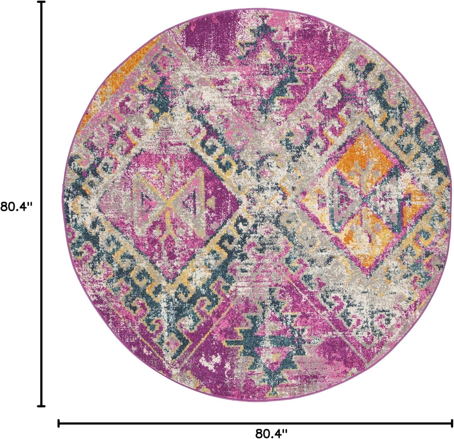 image:imageSAFAVIEH Madison Collection Area Rug 51 x 76 Fuchsia amp Blue Boho Chic Distressed Design NonShedding amp Easy Care Ideal for High Traffic Areas in Living Room Bedroom MAD125FFuchsiaBlue