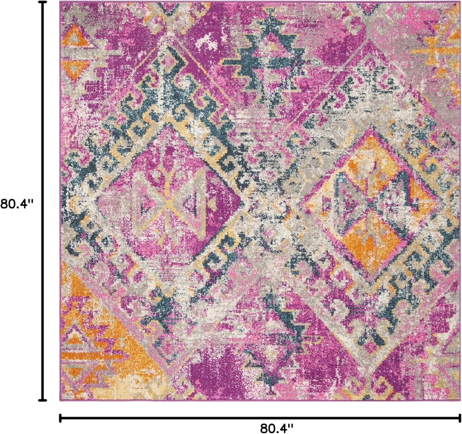 image:imageSAFAVIEH Madison Collection Area Rug 51 x 76 Fuchsia amp Blue Boho Chic Distressed Design NonShedding amp Easy Care Ideal for High Traffic Areas in Living Room Bedroom MAD125FFuchsiaBlue
