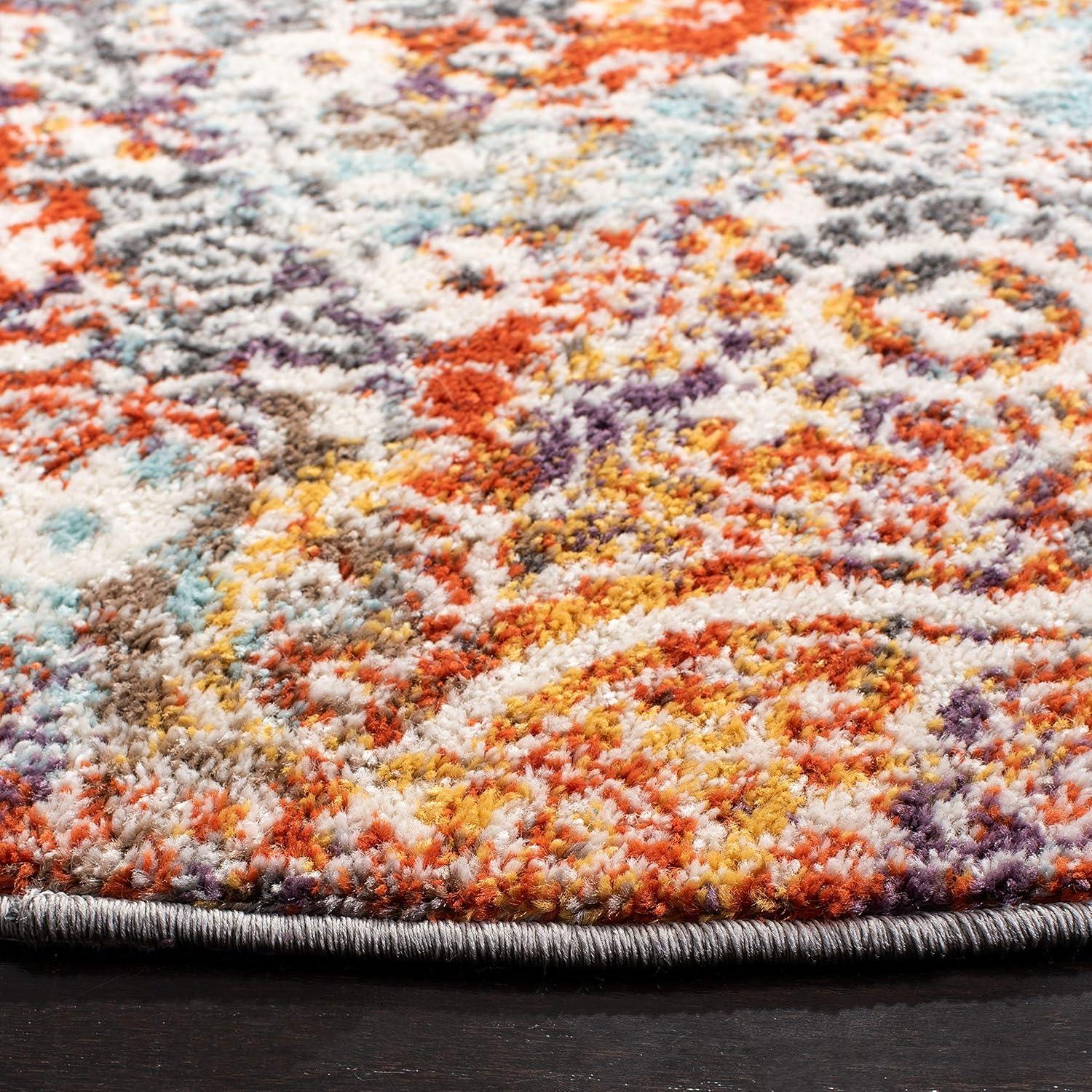 image:imageSAFAVIEH Madison Collection Area Rug 51 x 76 Light Grey amp Light Blue Medallion Distressed Design NonShedding amp Easy Care Ideal for High Traffic Areas in Living Room Bedroom MAD946GLight GreyLight Blue