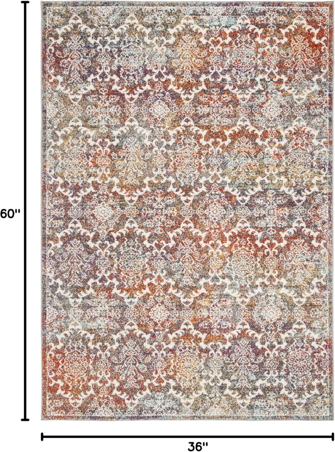 image:imageSAFAVIEH Madison Collection Area Rug 51 x 76 Light Grey amp Rust Boho Chic Damask Design NonShedding amp Easy Care Ideal for High Traffic Areas in Living Room Bedroom MAD945RLight GreyRust