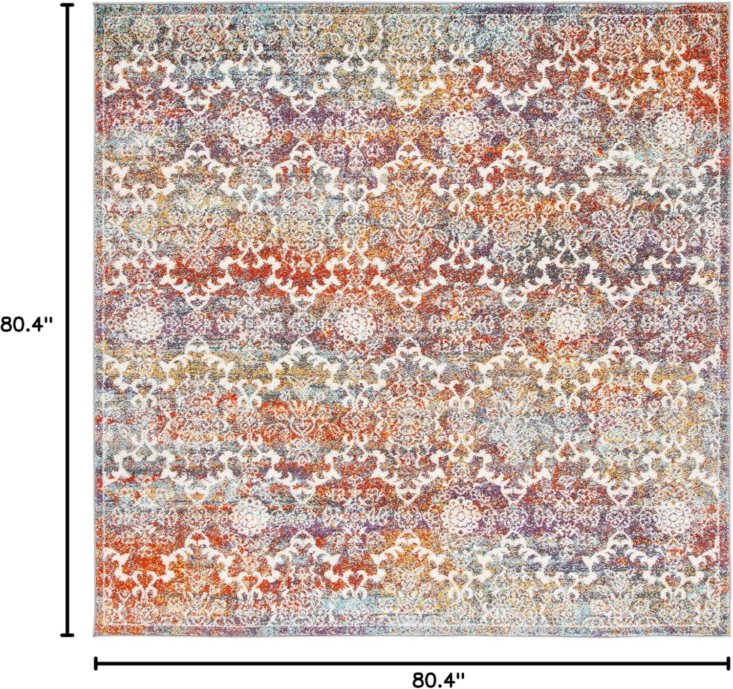 image:imageSAFAVIEH Madison Collection Area Rug 51 x 76 Light Grey amp Rust Boho Chic Damask Design NonShedding amp Easy Care Ideal for High Traffic Areas in Living Room Bedroom MAD945RLight GreyRust