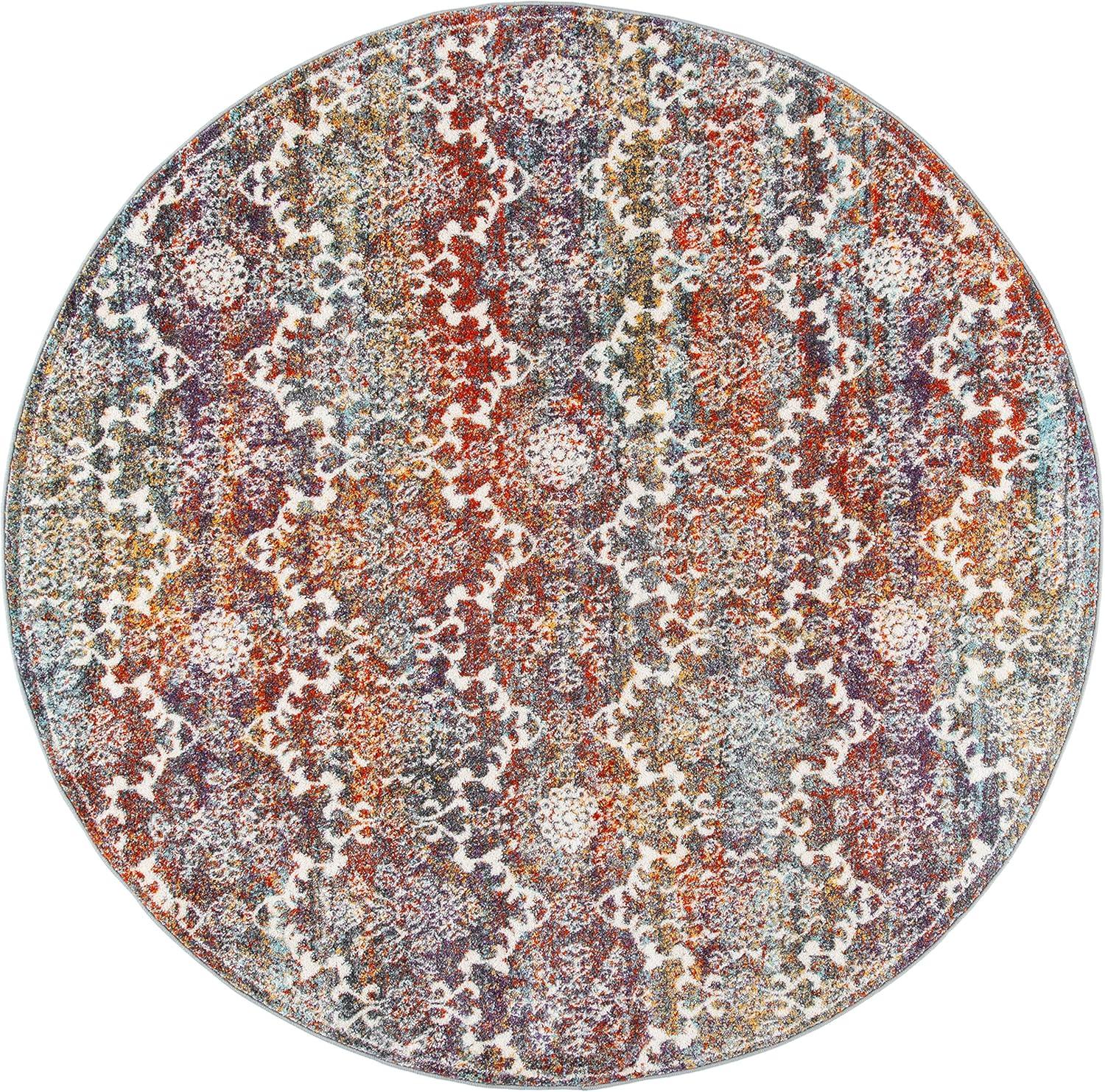 image:imageSAFAVIEH Madison Collection Area Rug 51 x 76 Light Grey amp Rust Boho Chic Damask Design NonShedding amp Easy Care Ideal for High Traffic Areas in Living Room Bedroom MAD945RLight GreyRust