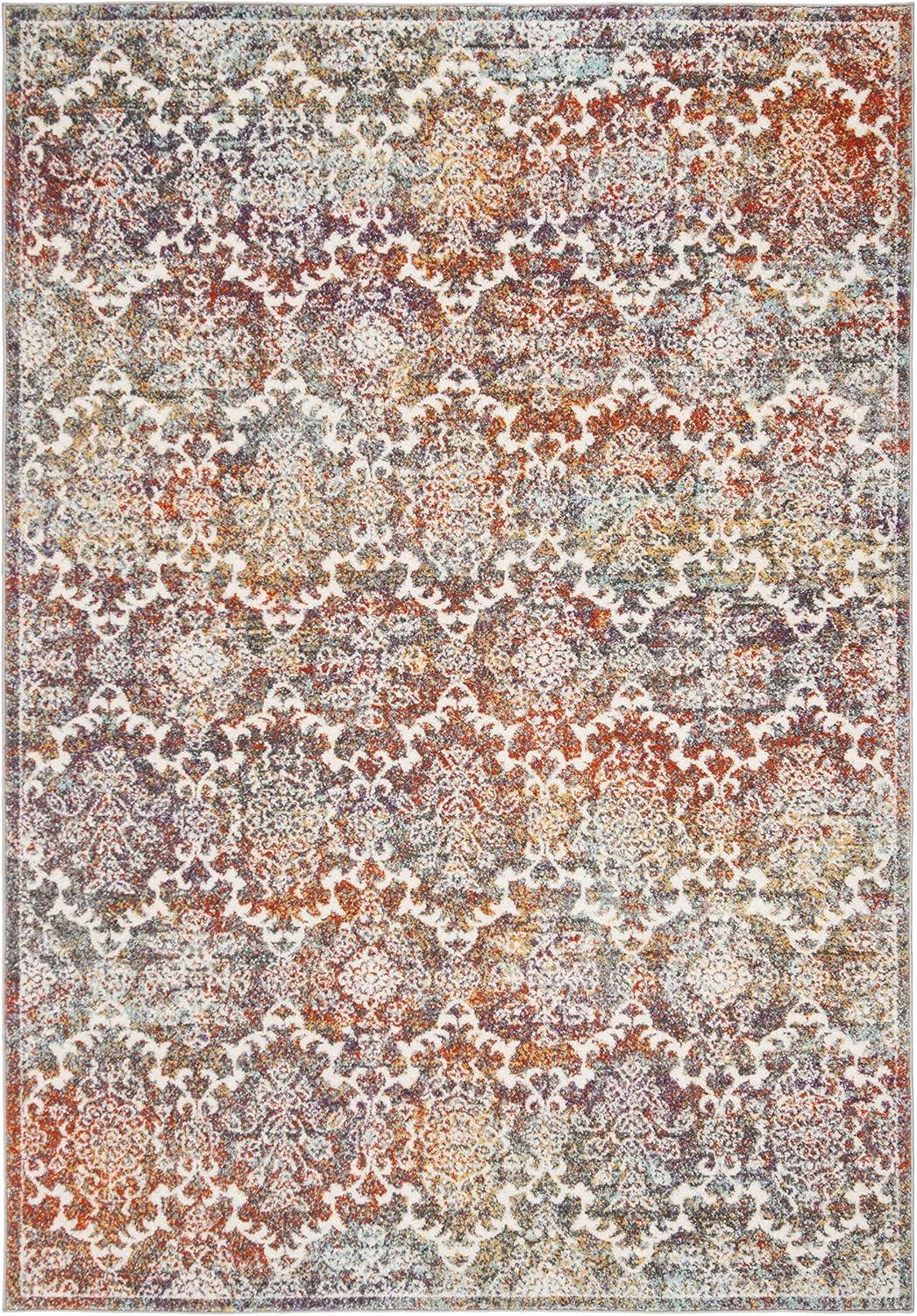 image:imageSAFAVIEH Madison Collection Area Rug 51 x 76 Light Grey amp Rust Boho Chic Damask Design NonShedding amp Easy Care Ideal for High Traffic Areas in Living Room Bedroom MAD945RLight GreyRust