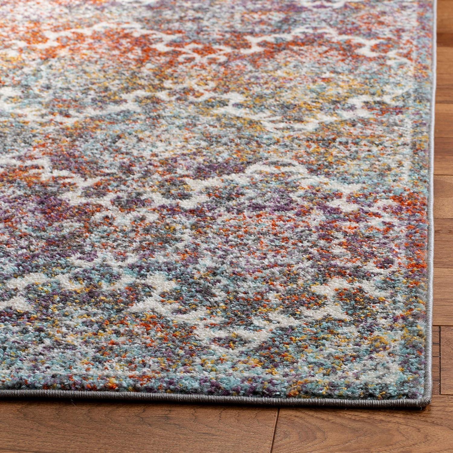 image:imageSAFAVIEH Madison Collection Area Rug 51 x 76 Light Grey amp Rust Boho Chic Damask Design NonShedding amp Easy Care Ideal for High Traffic Areas in Living Room Bedroom MAD945RLight GreyRust