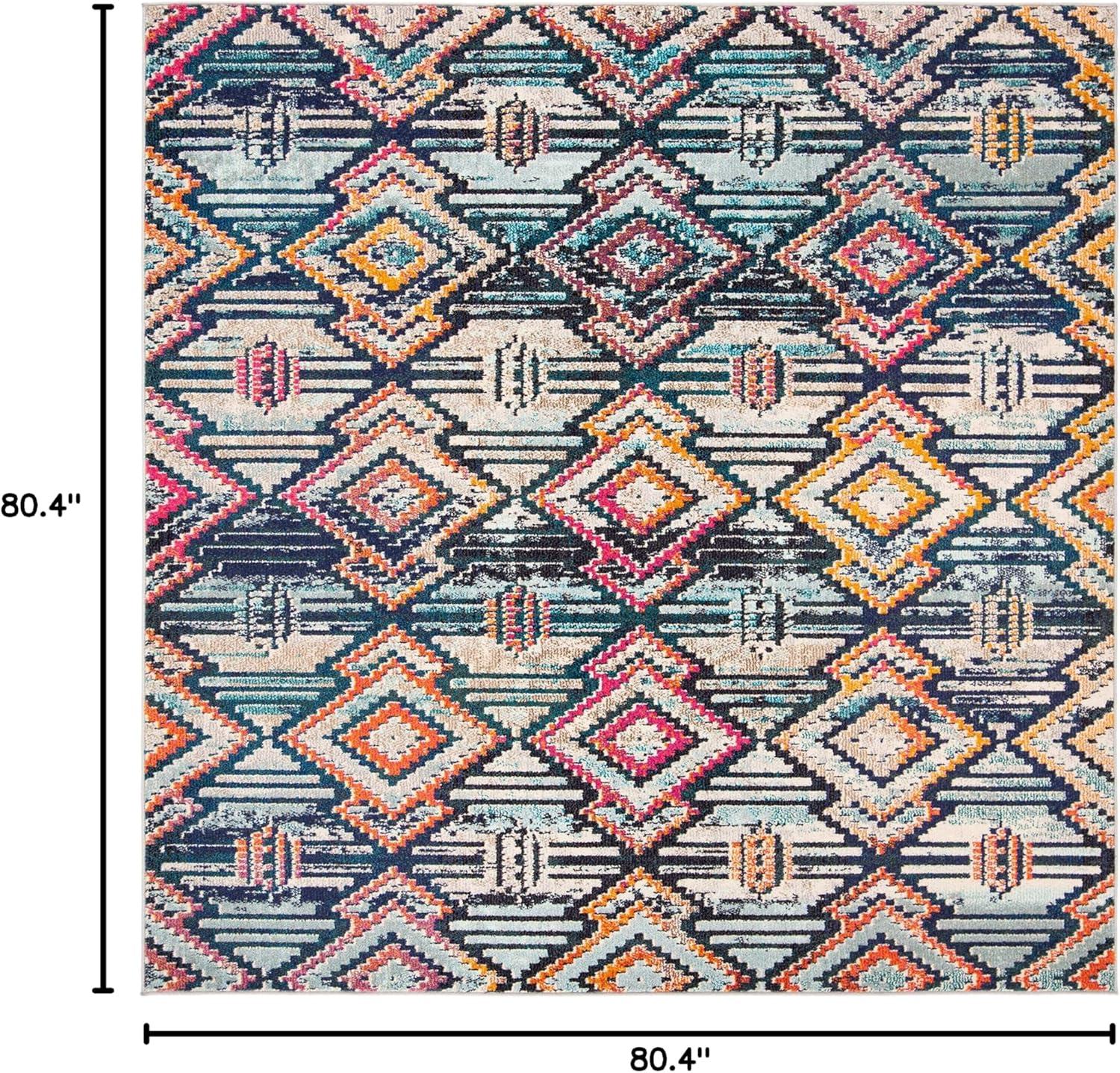 image:imageSAFAVIEH Madison Collection Area Rug 53 x 76 Black amp Orange Moroccan Boho Diamond Distressed Design NonShedding amp Easy Care Ideal for High Traffic Areas in Living Room Bedroom MAD455ZBlackOrange