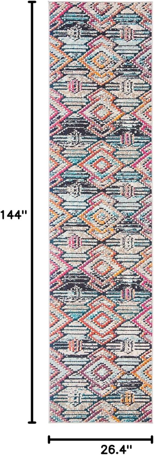 image:imageSAFAVIEH Madison Collection Area Rug 53 x 76 Black amp Orange Moroccan Boho Diamond Distressed Design NonShedding amp Easy Care Ideal for High Traffic Areas in Living Room Bedroom MAD455ZBlackOrange