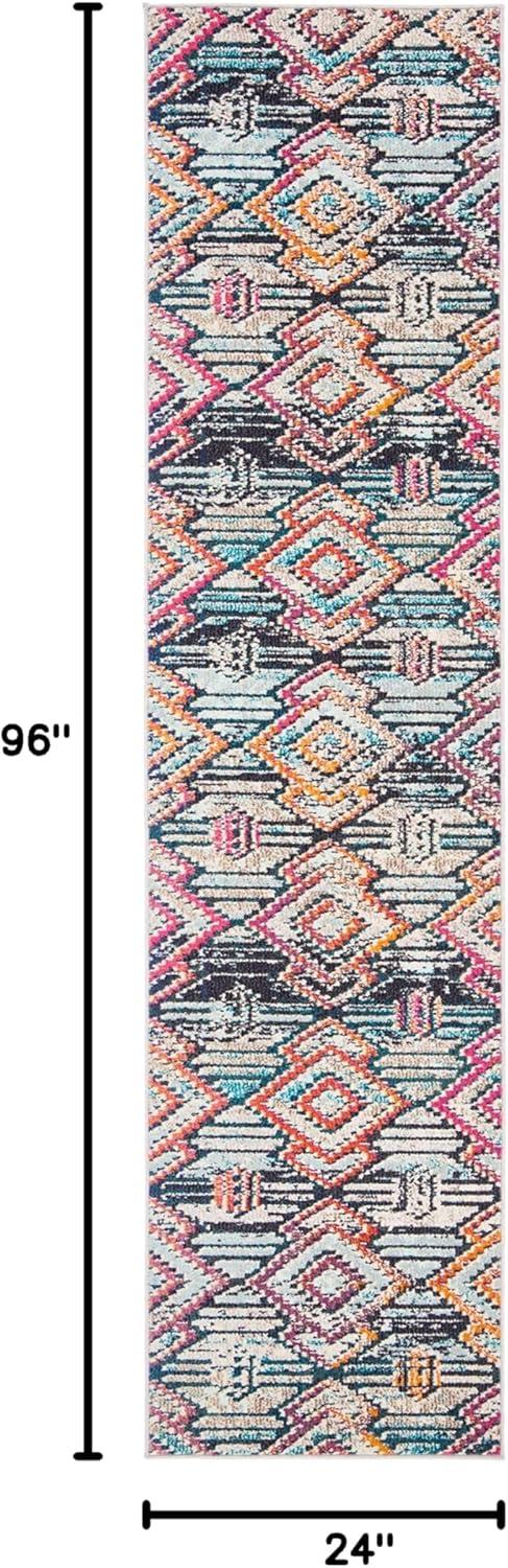 image:imageSAFAVIEH Madison Collection Area Rug 53 x 76 Black amp Orange Moroccan Boho Diamond Distressed Design NonShedding amp Easy Care Ideal for High Traffic Areas in Living Room Bedroom MAD455ZBlackOrange