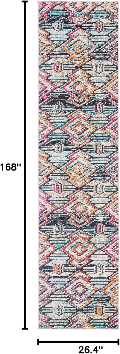 image:imageSAFAVIEH Madison Collection Area Rug 53 x 76 Black amp Orange Moroccan Boho Diamond Distressed Design NonShedding amp Easy Care Ideal for High Traffic Areas in Living Room Bedroom MAD455ZBlackOrange