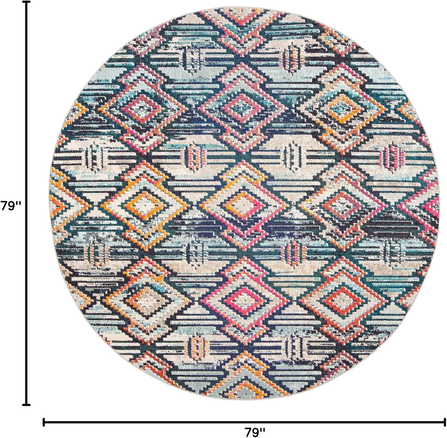 image:imageSAFAVIEH Madison Collection Area Rug 53 x 76 Black amp Orange Moroccan Boho Diamond Distressed Design NonShedding amp Easy Care Ideal for High Traffic Areas in Living Room Bedroom MAD455ZBlackOrange