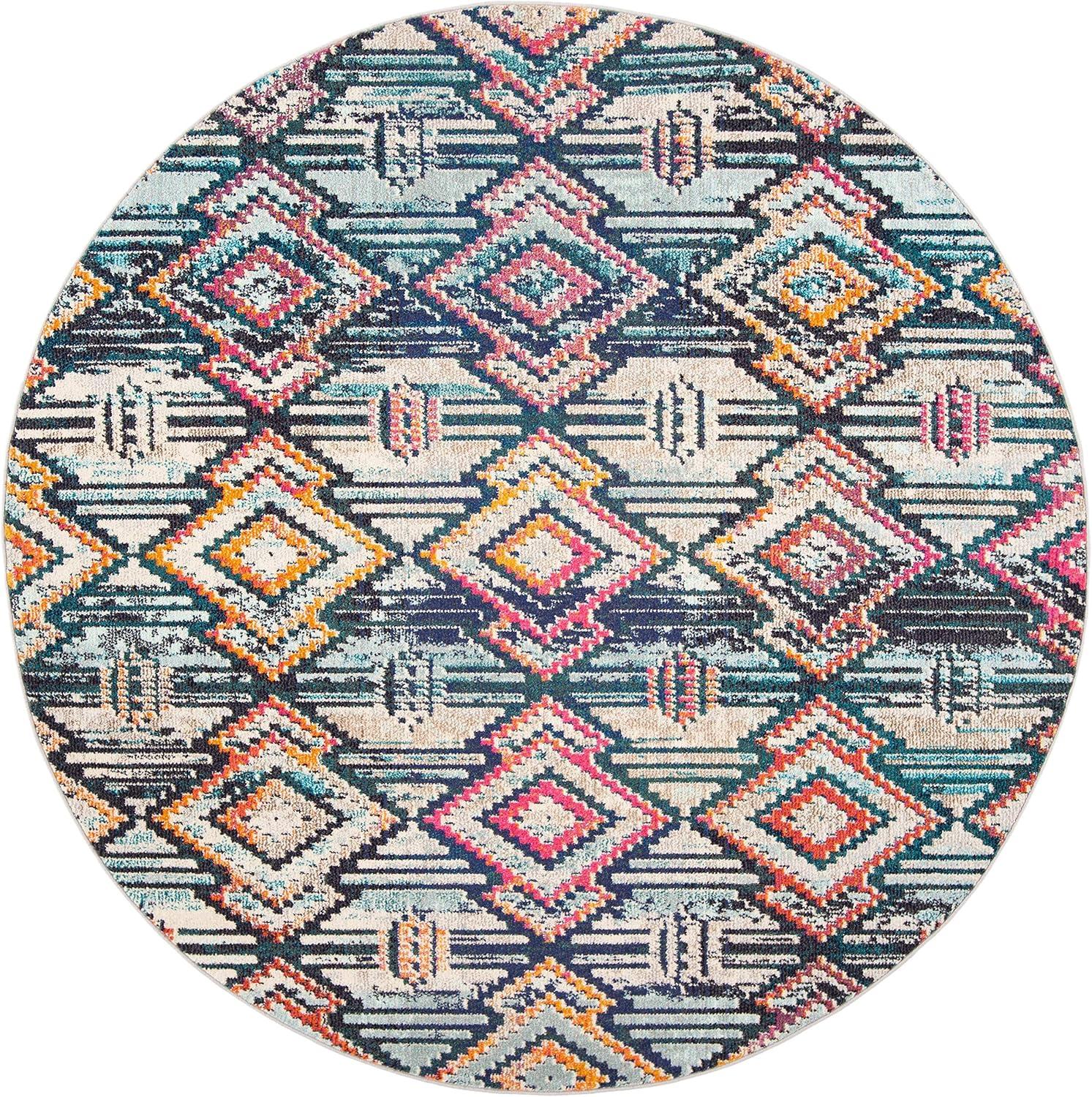 image:imageSAFAVIEH Madison Collection Area Rug 53 x 76 Black amp Orange Moroccan Boho Diamond Distressed Design NonShedding amp Easy Care Ideal for High Traffic Areas in Living Room Bedroom MAD455ZBlackOrange