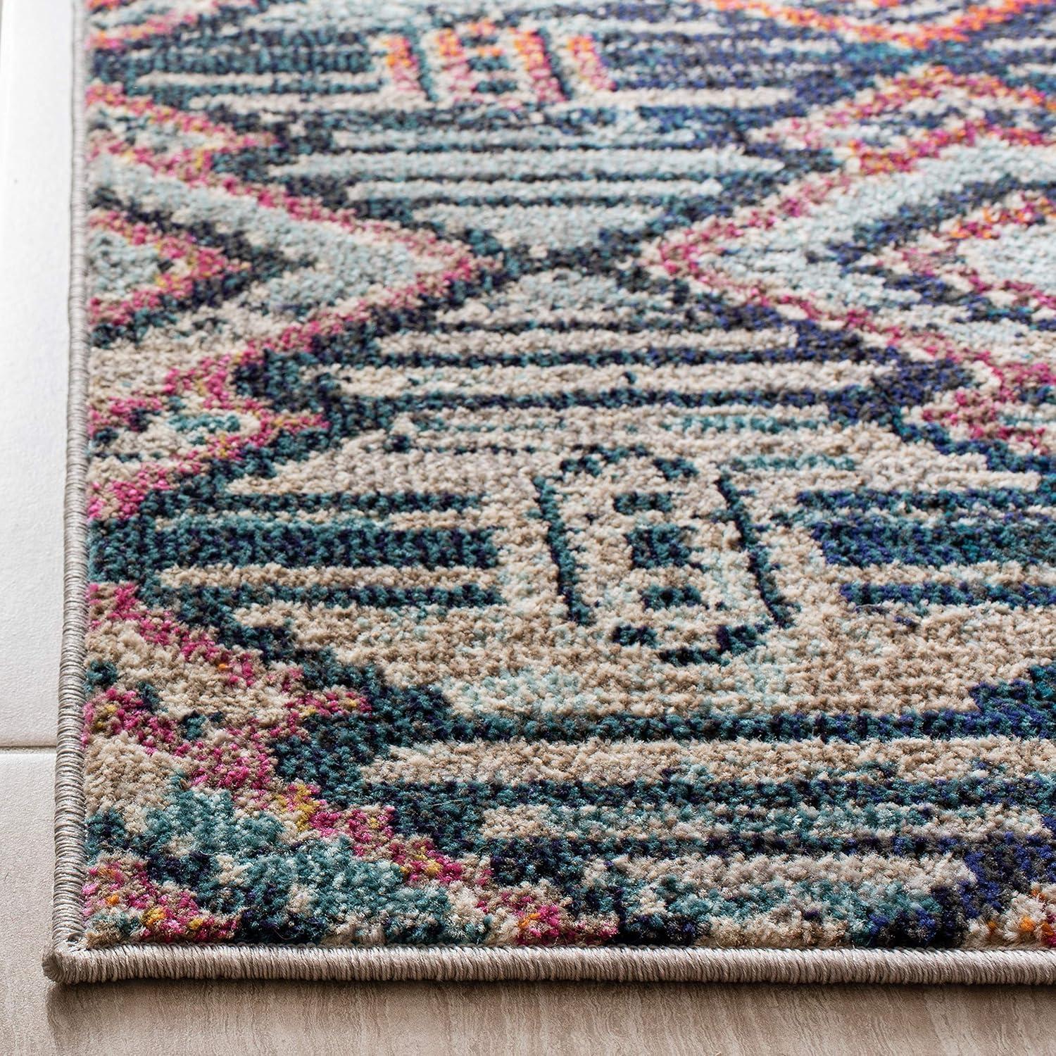 image:imageSAFAVIEH Madison Collection Area Rug 53 x 76 Black amp Orange Moroccan Boho Diamond Distressed Design NonShedding amp Easy Care Ideal for High Traffic Areas in Living Room Bedroom MAD455ZBlackOrange