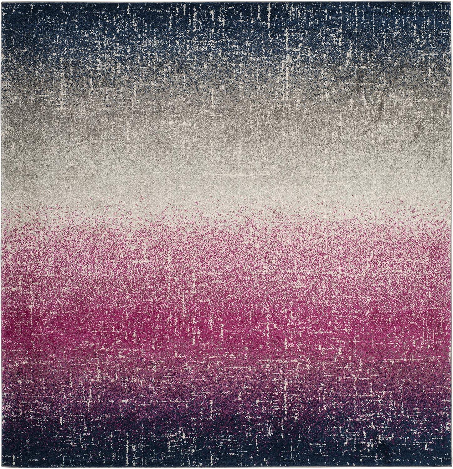 image:imageSAFAVIEH Madison Collection Area Rug 53 x 76 Fuchsia amp Navy Boho Chic Stripe Design NonShedding amp Easy Care Ideal for High Traffic Areas in Living Room Bedroom MAD601MFuchsiaNavy